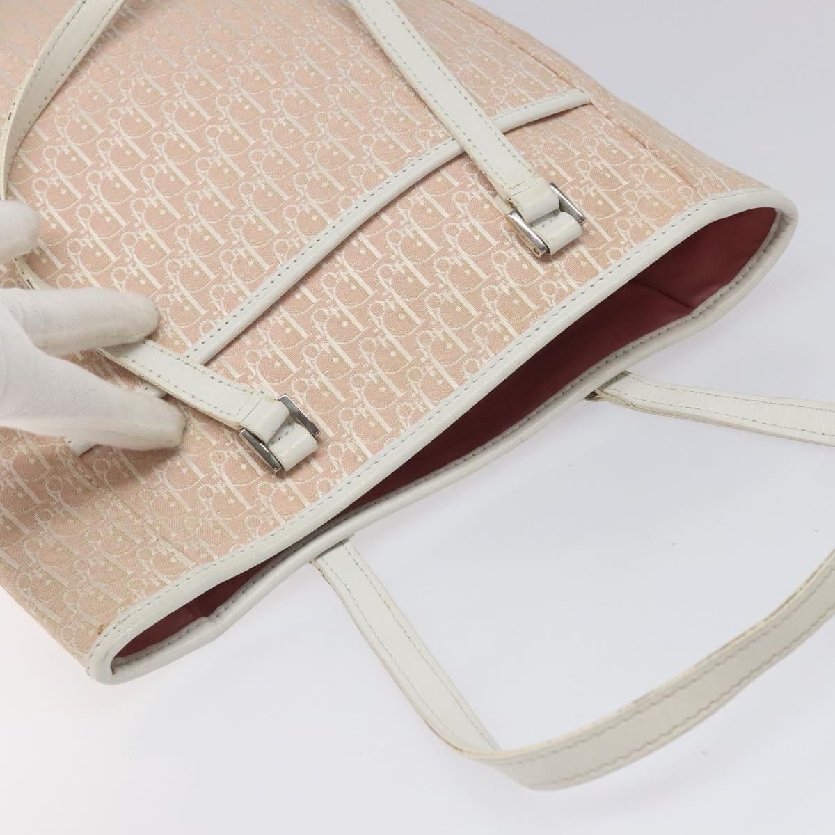 Dior DIOR Trotter Canvas Tote Bag Pink White Silver Size ONE SIZE - 6 Thumbnail