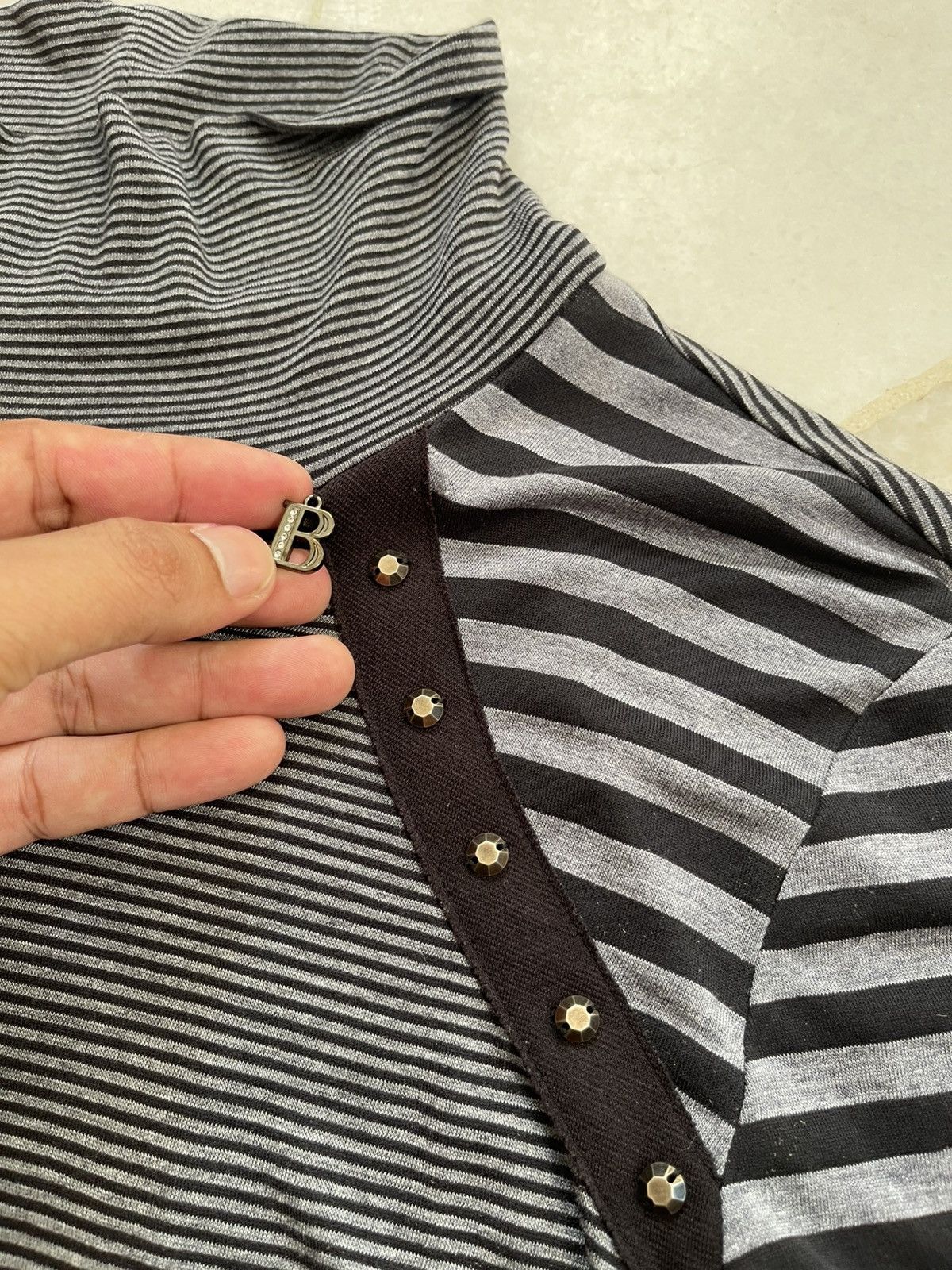 Balmain Balmain Paris Stripe B Pendant with Stud Long Sleeve #99 Size US M / EU 48-50 / 2 - 8 Thumbnail