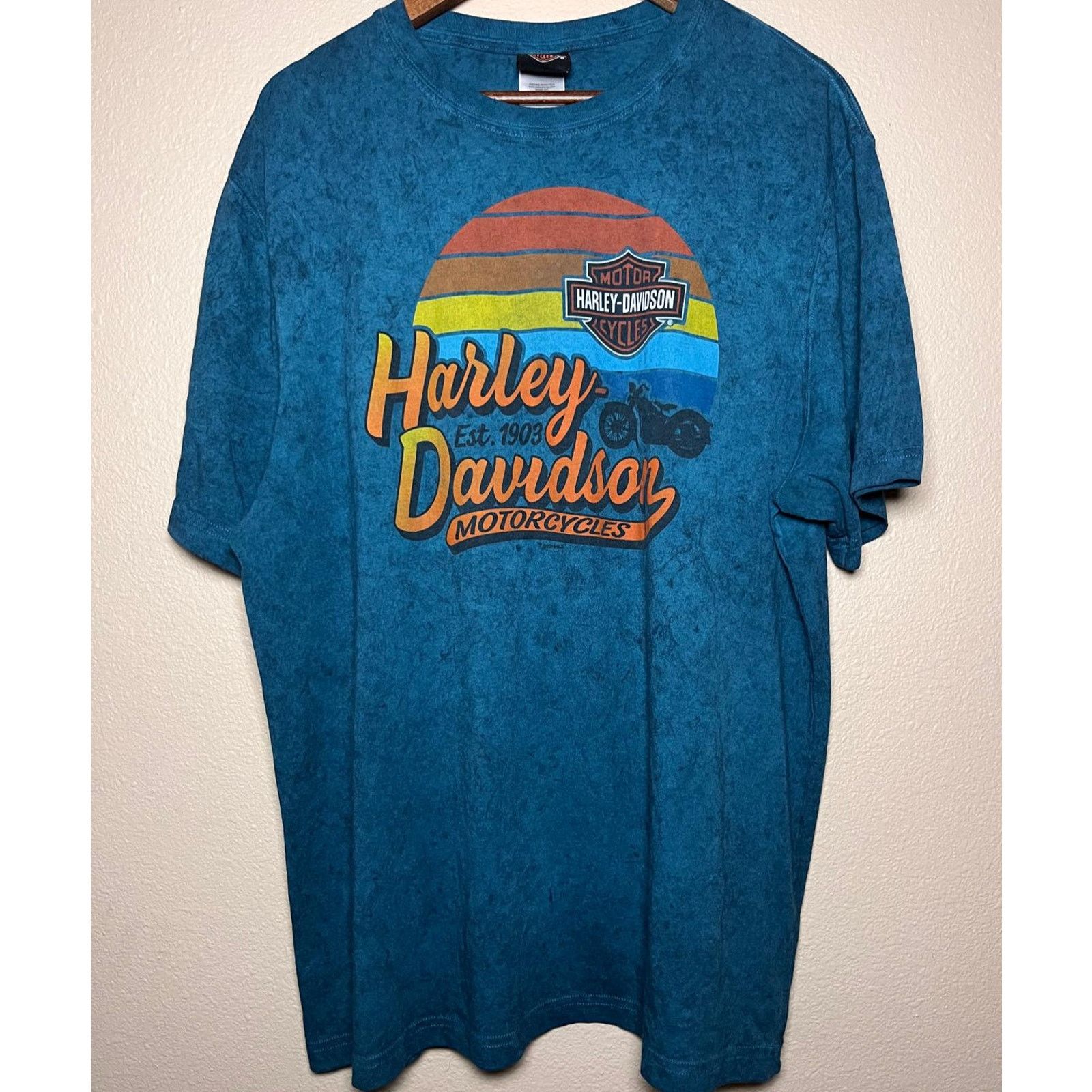 Harley Davidson 🏍️ Harley-Davidson Sunset Stripes Tee – Blue Size XL Size US XL / EU 56 / 4 - 1 Thumbnail