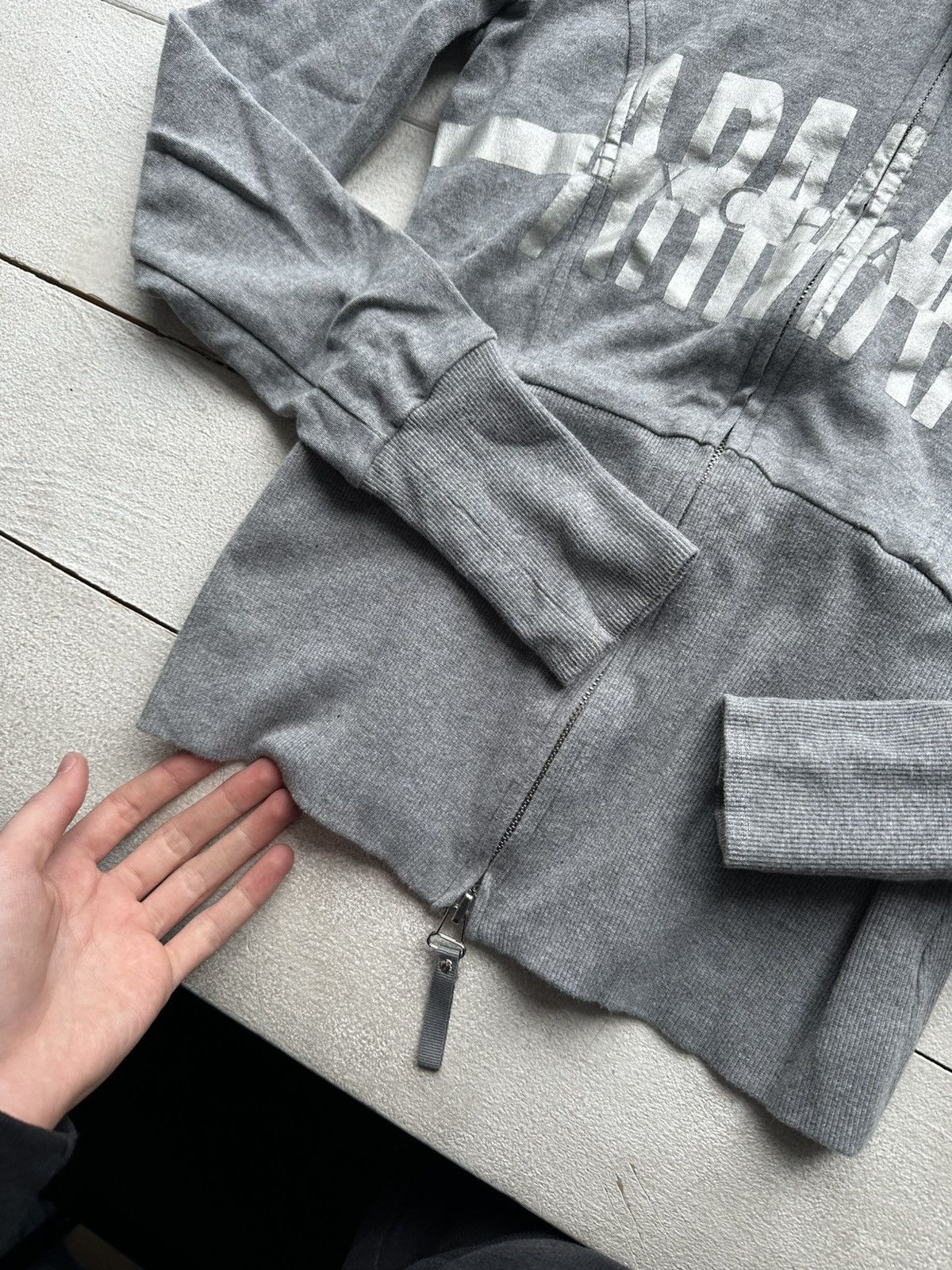 Armani Exchange 🚨Armani Exchange Women Zip-Up hoodie y2k silver logo Size S / US 4 / IT 40 - 6 Thumbnail