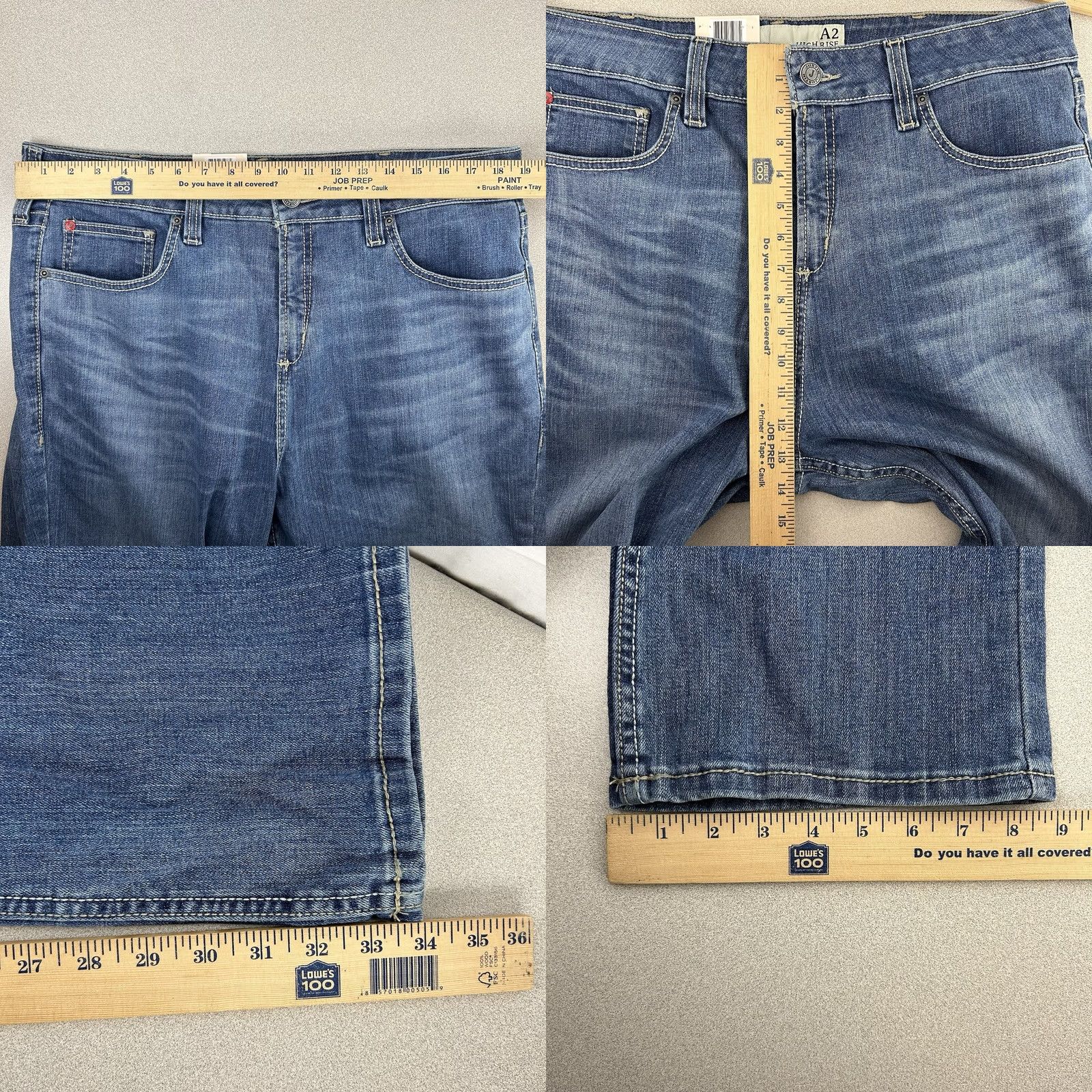 Justin Boots Justin Jeans A2 High Rise Bootcut Denim Stretch Womens Size 33R 38x34 Blue City Western Cowgirl Ranch Boots Mens Womens Girls Size 24" / US 00 / IT 34 - 9 Thumbnail