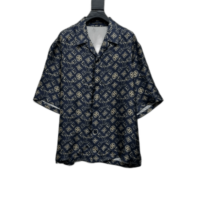 Louis Vuitton Blue Printed Short Sleeve Shirt
