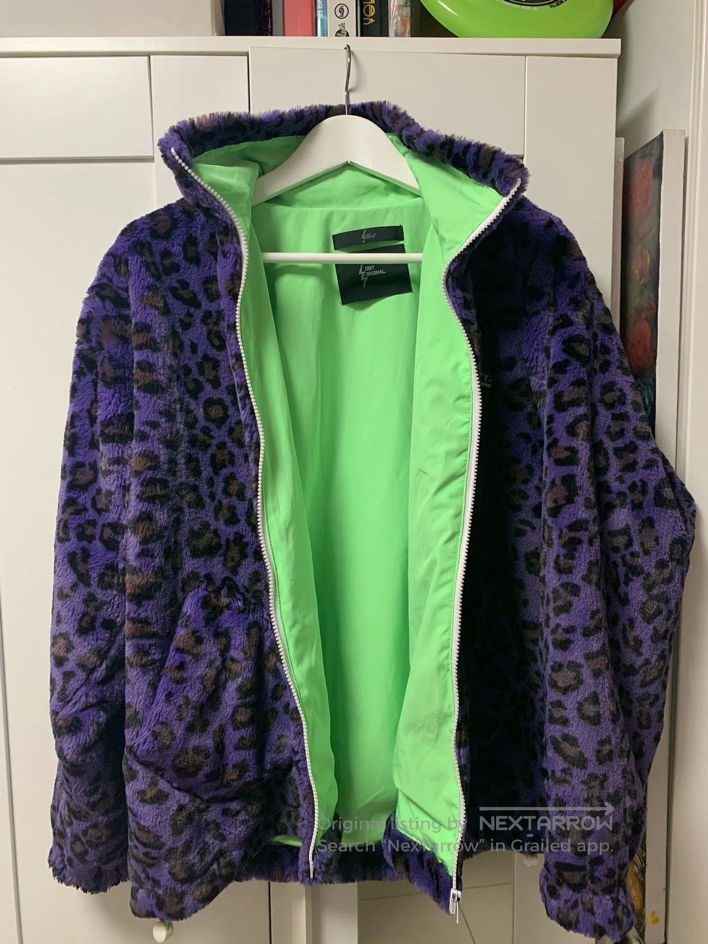 Vintage Lost General Purple Leopard Faux Fur Jacket. Size M / US 6-8 / IT 42-44 - 3 Thumbnail