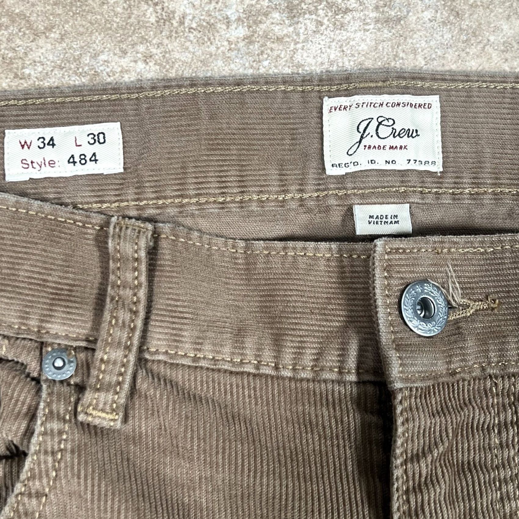 J.Crew VINTAGE J.CREW Pants Chino Flat Front Corduroy 34x30 Brown Mens 484 Size US 34 / EU 50 - 3 Thumbnail