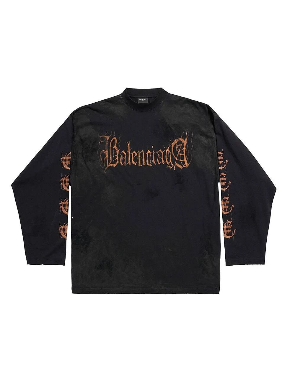 Balenciaga o1mt1gz1024 Heavy Metal Long Sleeve T-Shirt Oversized Black Size US S / EU 44-46 / 1 - 1 Thumbnail