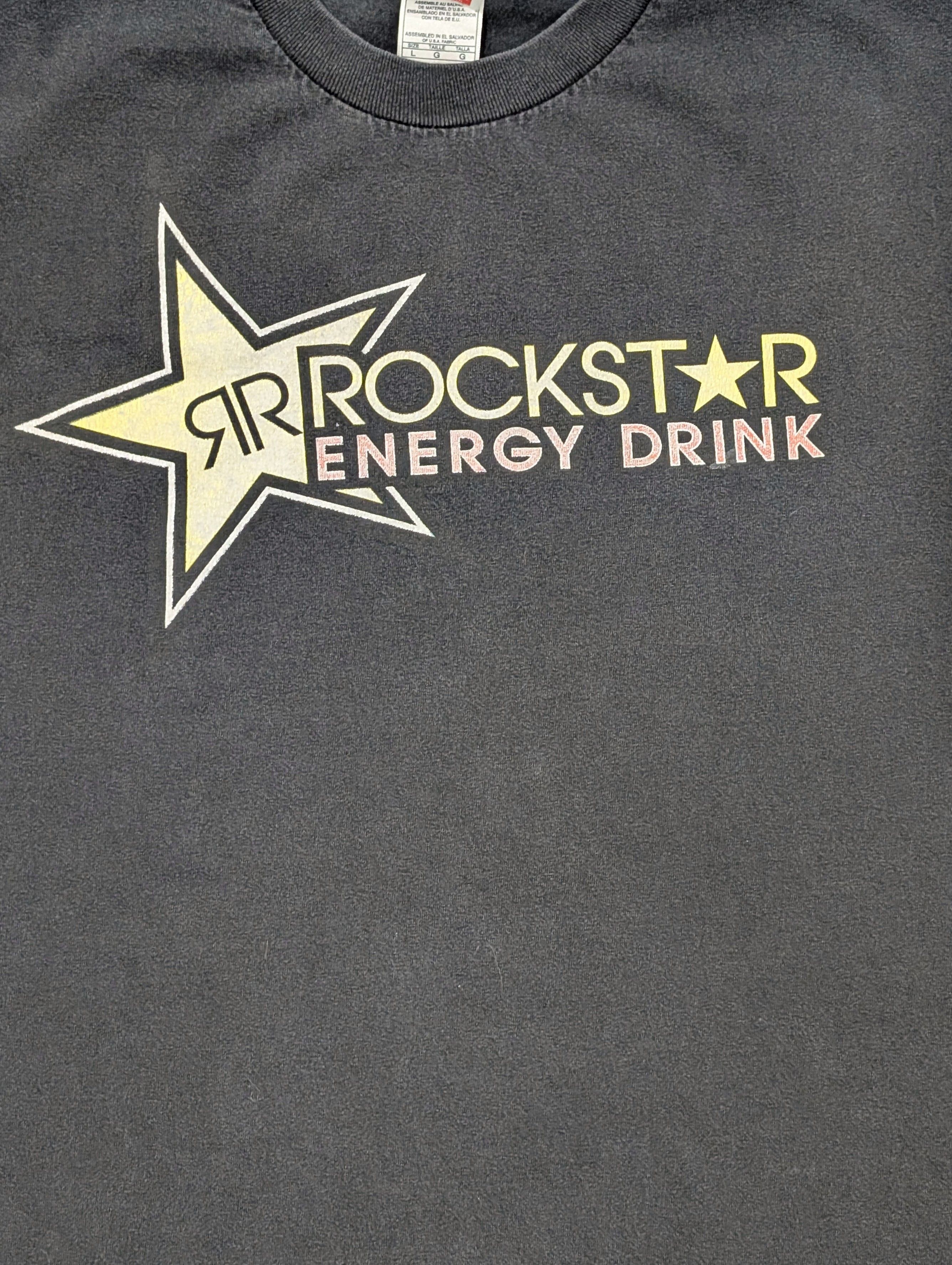 Vintage Vintage Rockstar Energy Drink logo t-shirt - SIZE L Size US XL / EU 56 / 4 - 2 Thumbnail