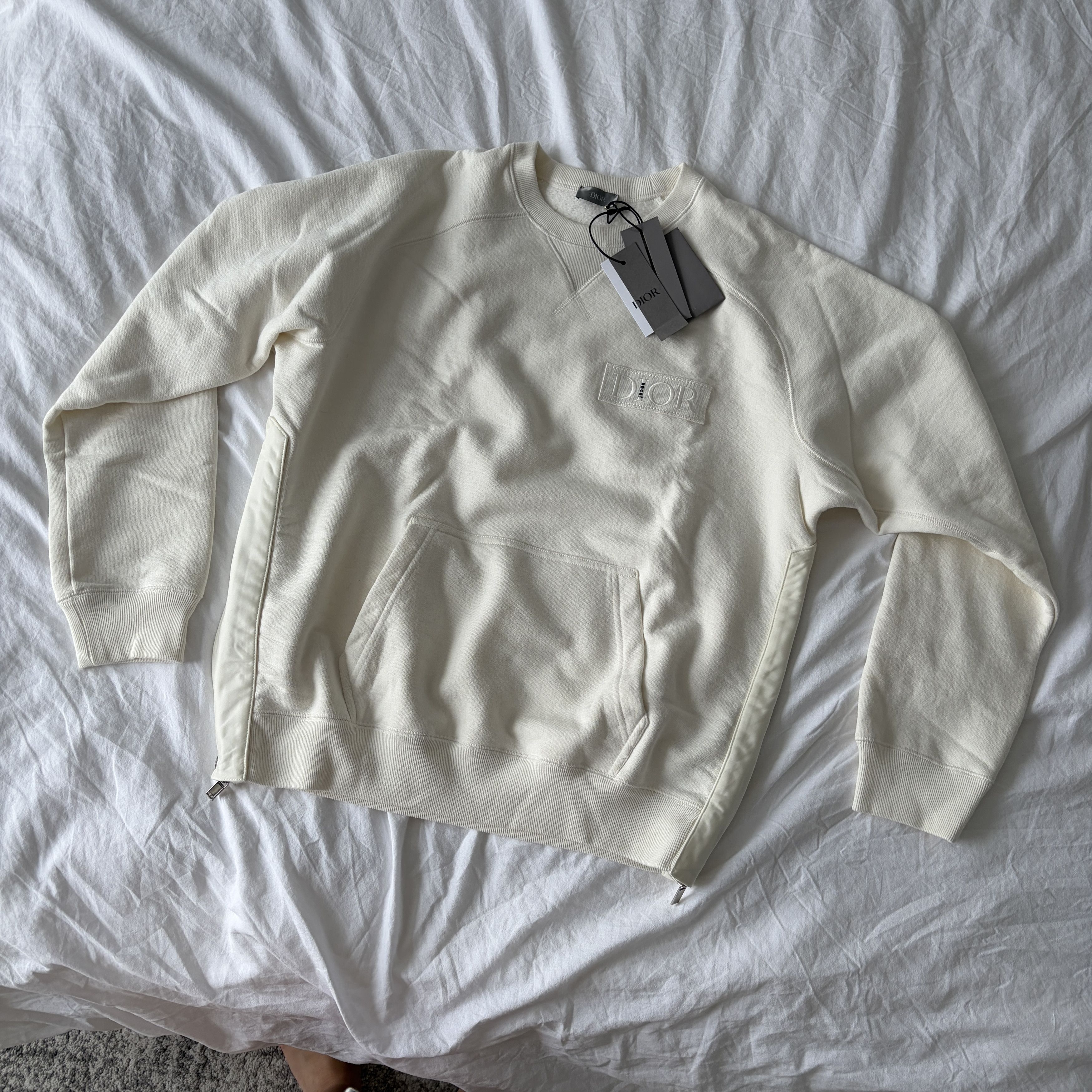 Christian Dior Monsieur CHRISTIAN DIOR x SACAI Men’s Ivory Cream Pullover L Limited Size US L / EU 52-54 / 3 - 1 Thumbnail