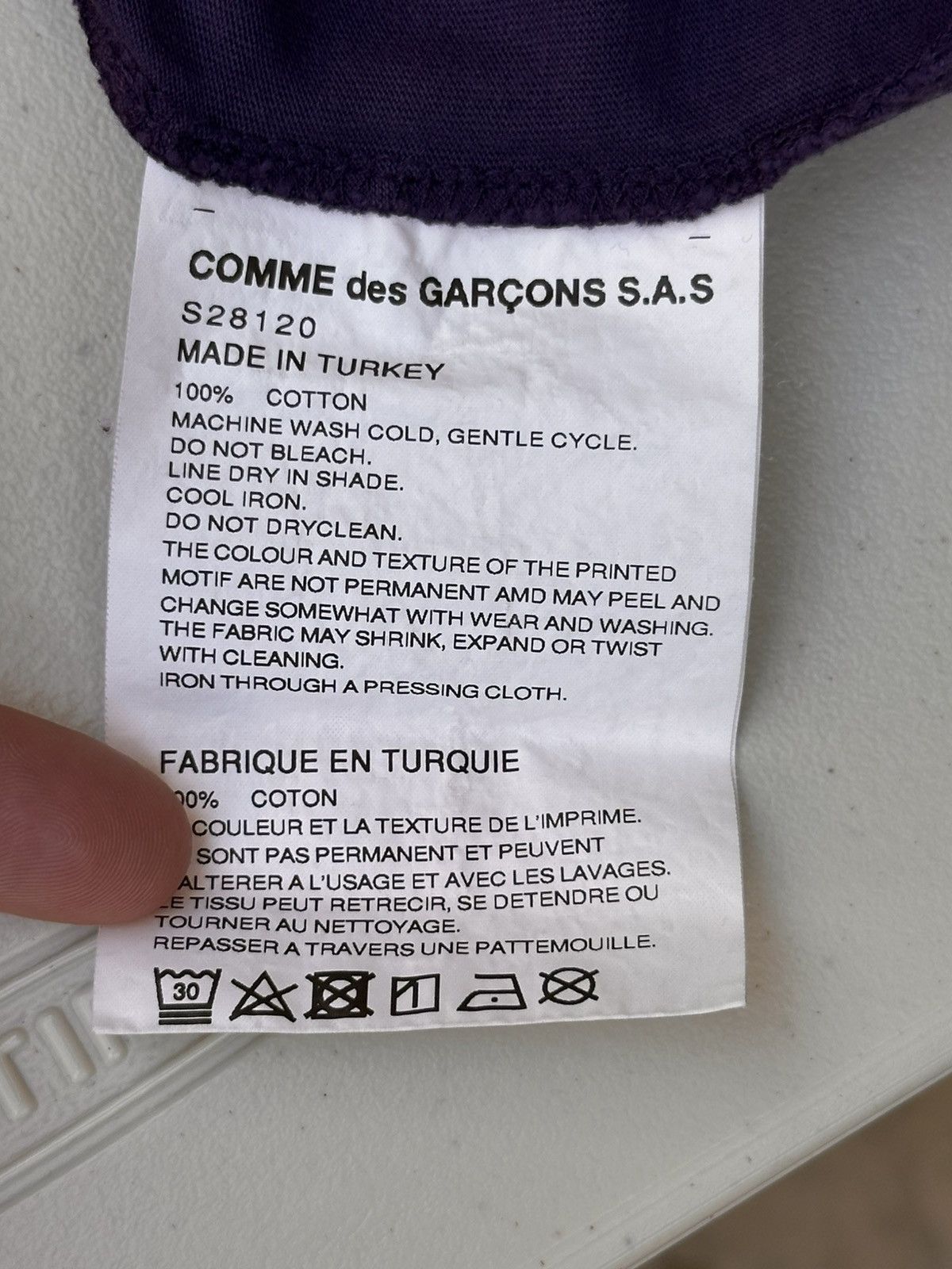 Comme des Garcons CDG Logo Baseball Shirt Purple Size US M / EU 48-50 / 2 - 4 Thumbnail