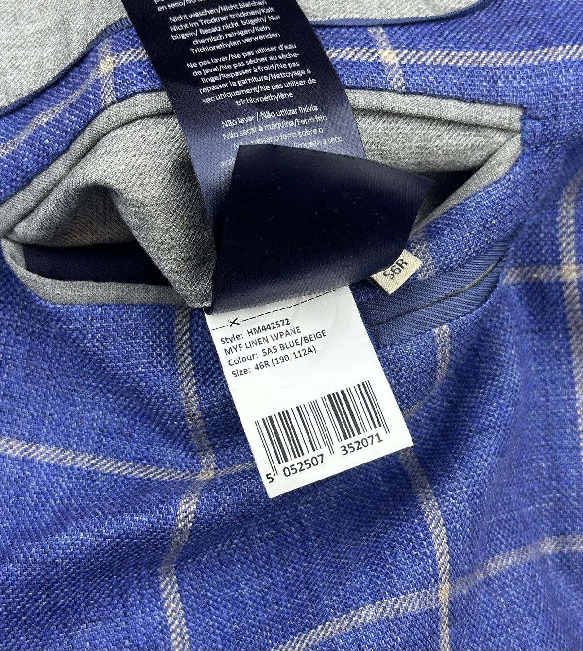 Hackett Hackett Mayfair Linen Blazer Jacket Blue Check 46R / 56R Size 46R - 17 Thumbnail