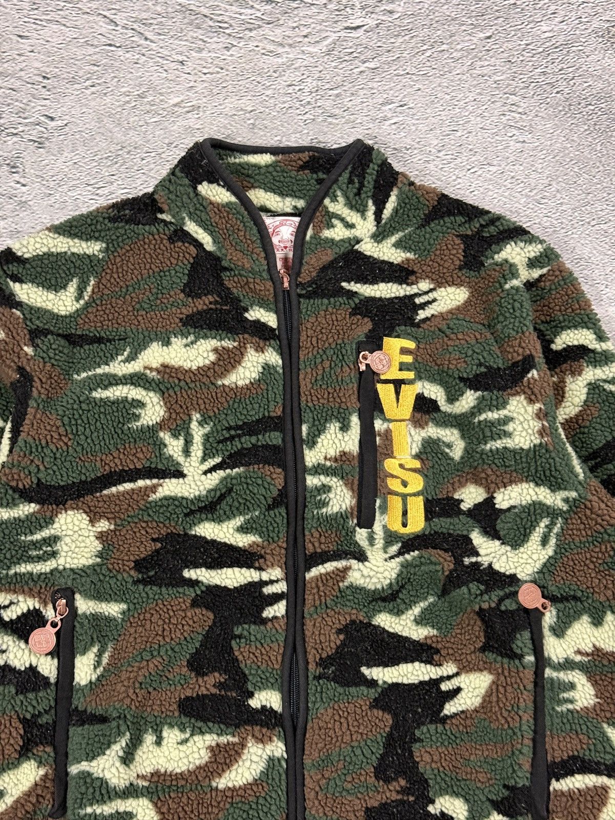 Evisu Evisu fleece sweatshirt camo green khaki cargo zip Size US M / EU 48-50 / 2 - 3 Thumbnail