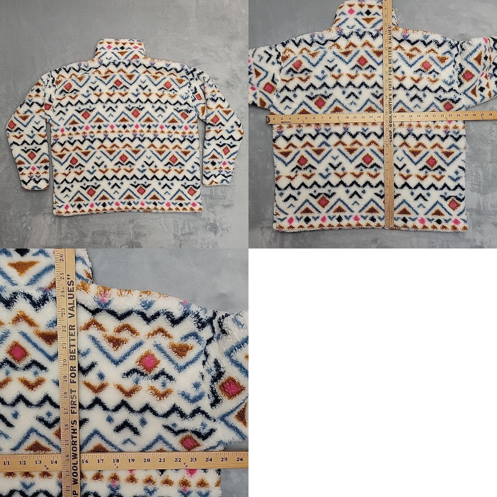 Eddie Bauer Eddie Bauer Jacket Womens XL Deep Pile Aztec Geometric 1/4 Zip Fleece Outdoors Size XL / US 12-14 / IT 48-50 - 8 Thumbnail