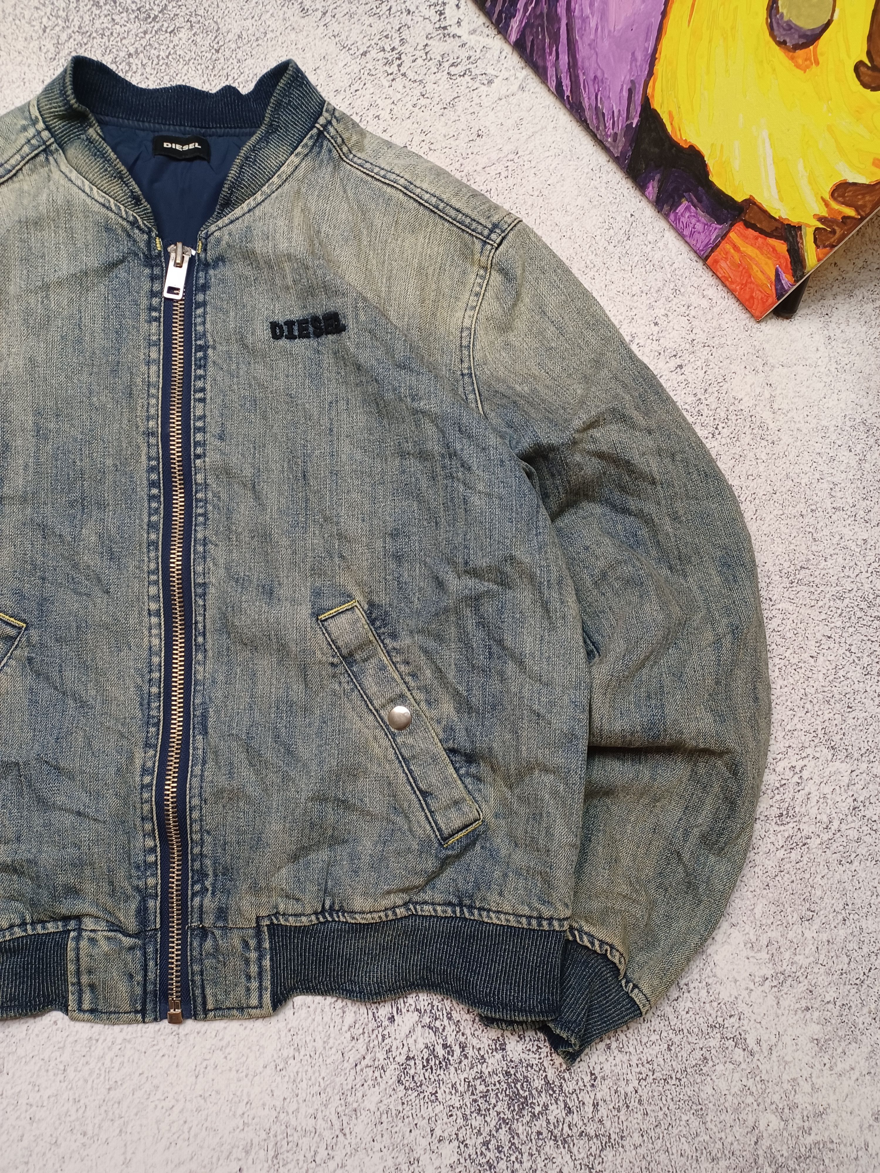 Diesel Diesel Women’s Denim Bomber Jacket Size XL / US 12-14 / IT 48-50 - 7 Thumbnail