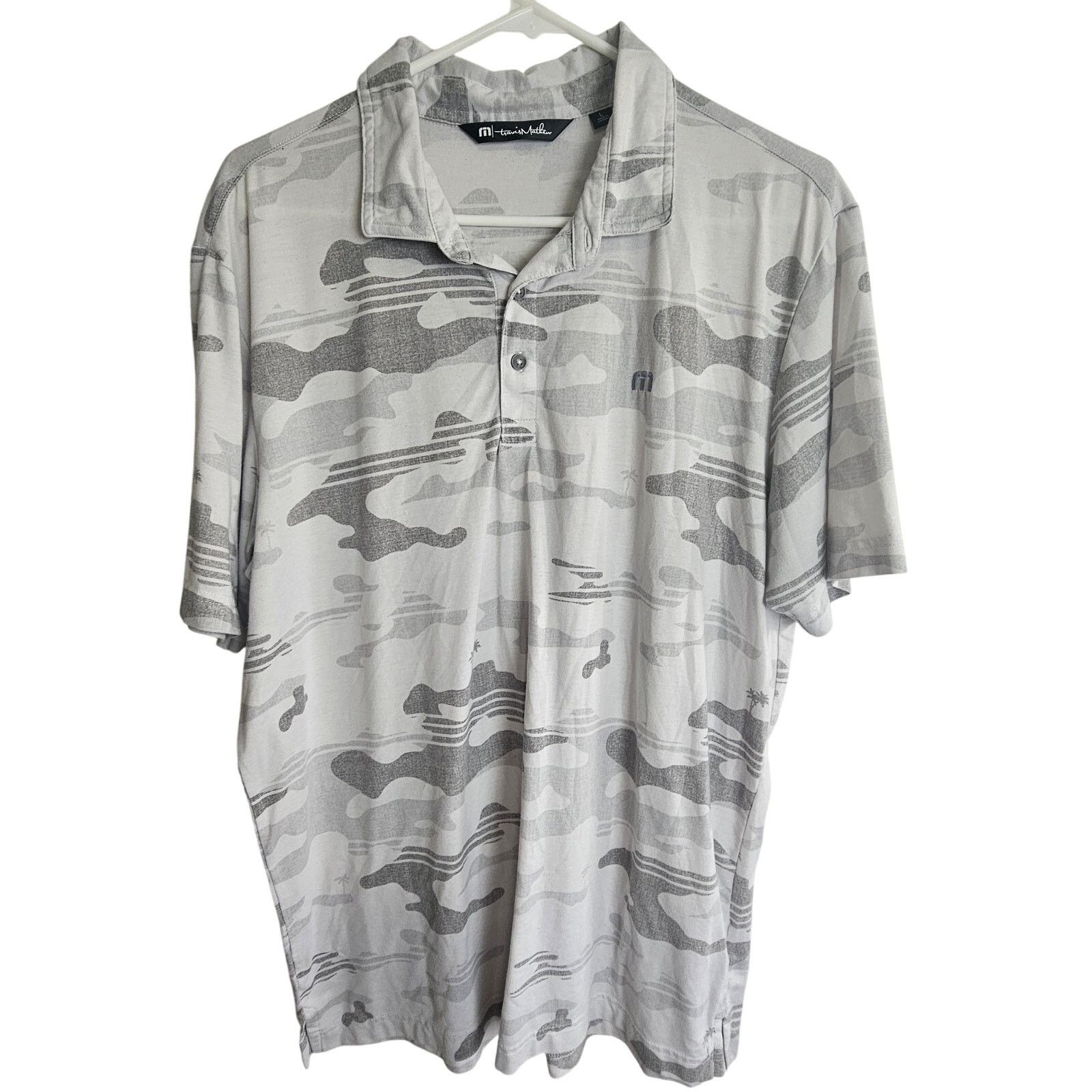 TravisMathew Travis Mathew Mens Polo Shirt Golf Camo Skywind L Camouflage Size US L / EU 52-54 / 3 - 1 Thumbnail