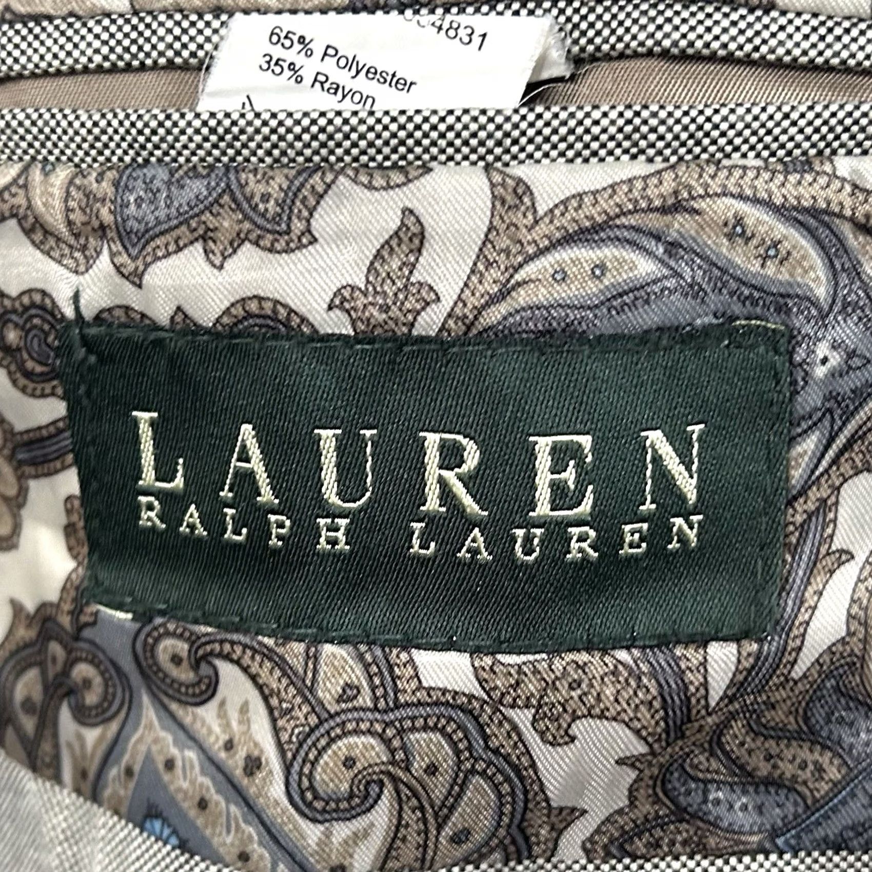 Ralph Lauren Lauren Ralph Lauren Sport Coat 42 Beige Two Button Vented Poly Rayon Floral Lining Size US XS / EU 42 / 0 - 3 Thumbnail