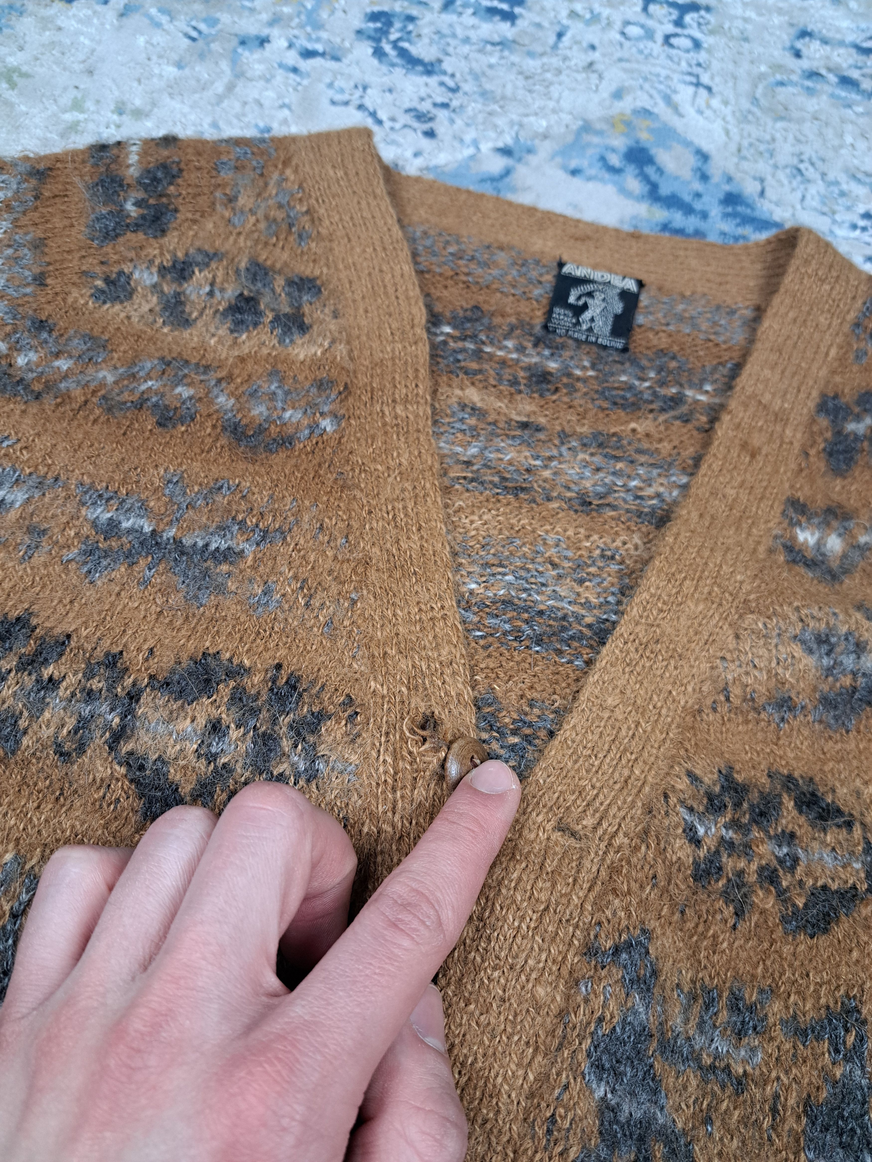 Japanese Brand Alpaca Wool Handmade Like Mohair Native Cardigan Fuzzy Size US M / EU 48-50 / 2 - 6 Thumbnail