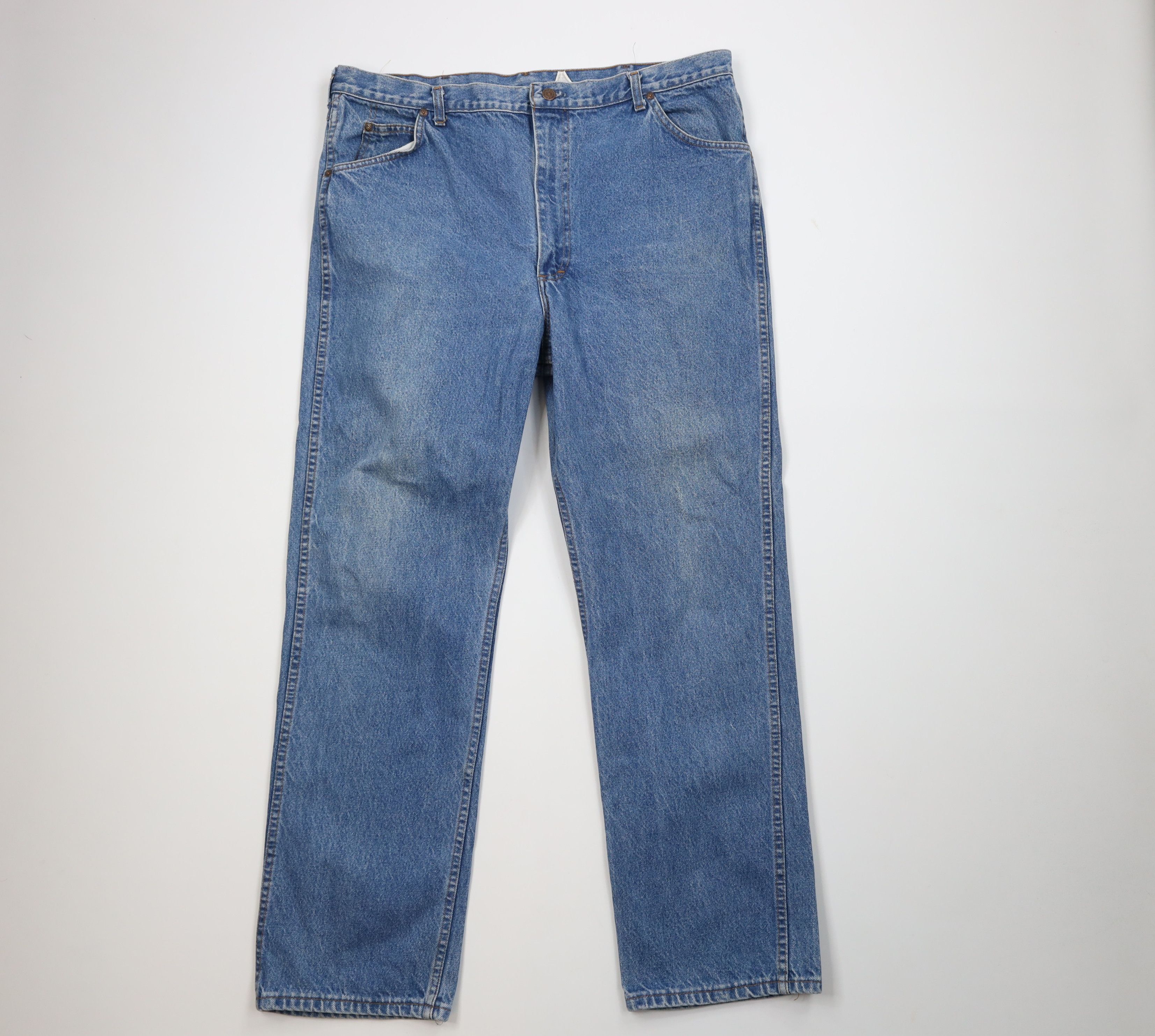 Vintage Vintage 70s 80s Streetwear Wide Leg Denim Jeans Blue Cotton Size US 38 / EU 54 - 1 Thumbnail