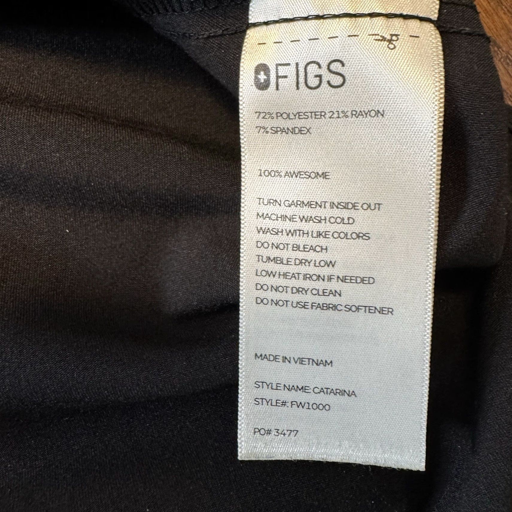 Vintage FIGS Catarina One Pocket Scrub Top Black Womens XXL FW1000 Scrub Top Size XXL / US 16-18 / IT 52-54 - 3 Thumbnail