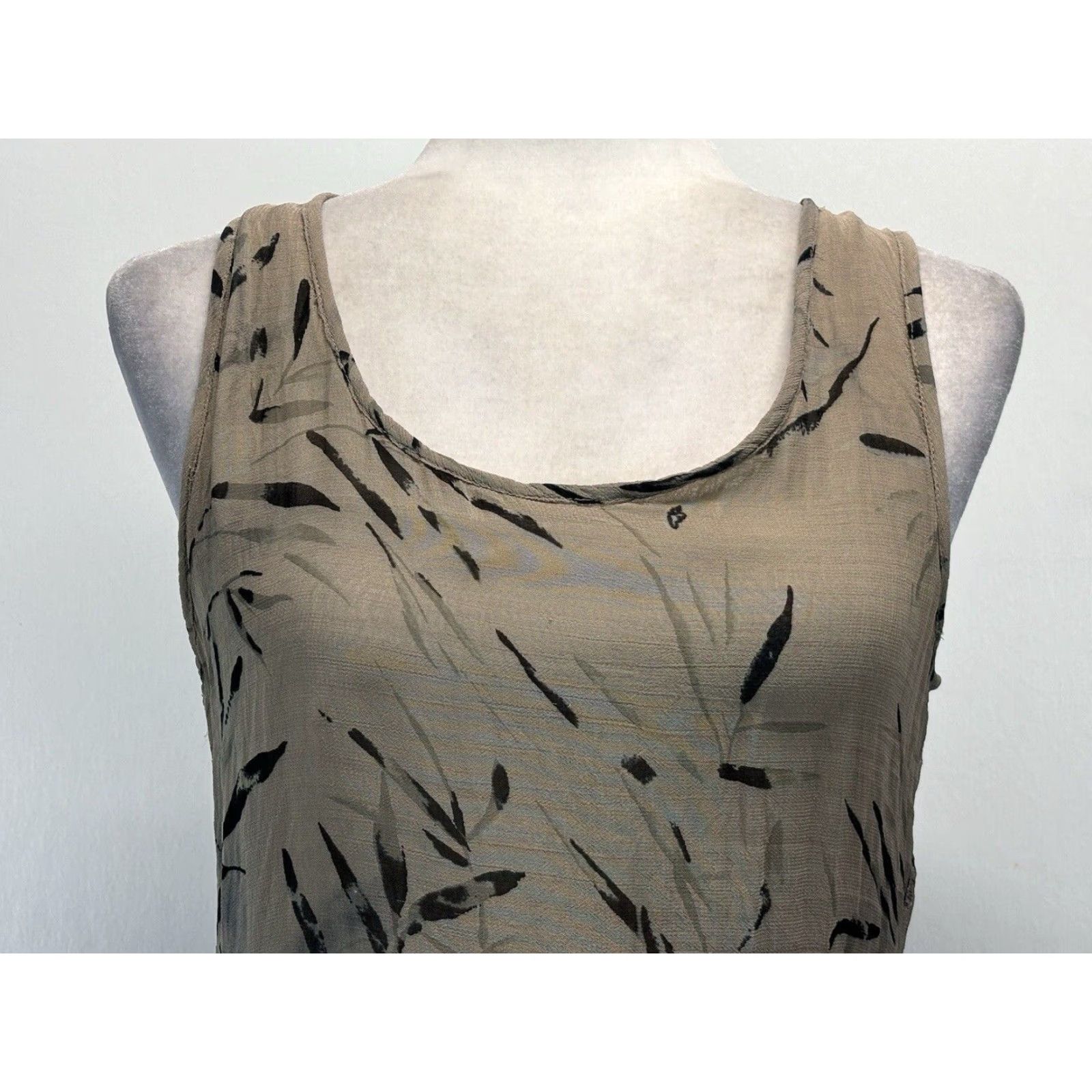 Vintage VINTAGE Sacred Threads Maxi Dress Women's Sleeveless Lined Floral Bohemian Hippie long Sz S/M Tan Black Womens Size S / US 4 / IT 40 - 5 Thumbnail