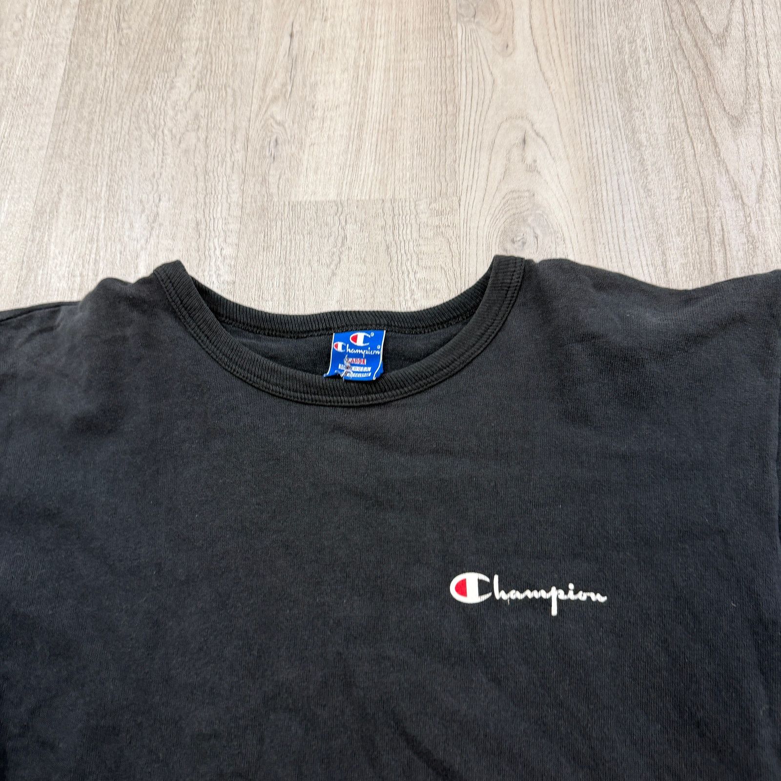 Champion Vintage Champion Script Spellout Shirt Large Black Faded Size US L / EU 52-54 / 3 - 3 Thumbnail
