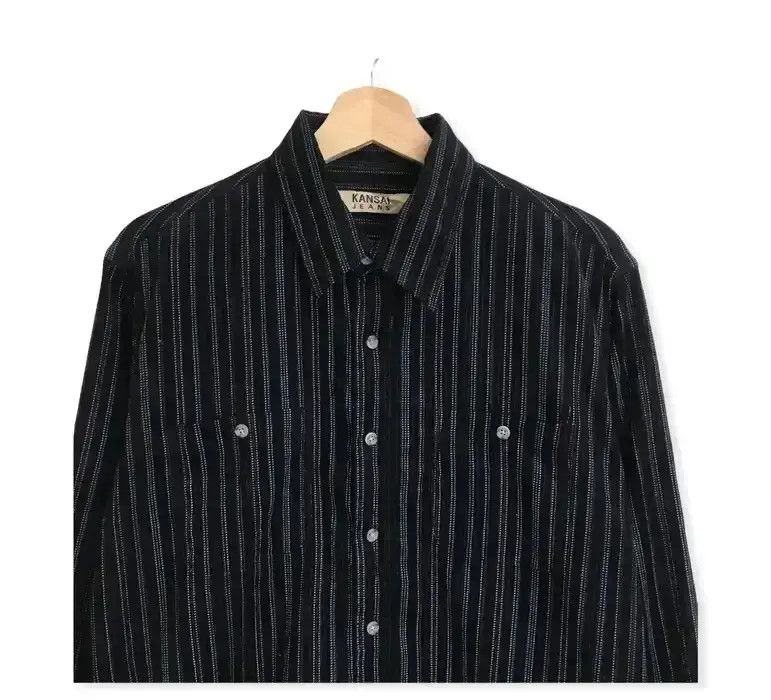 Kansai Yamamoto Kansai Jeans Stripe Design Flannel Shirt Button Up Size US L / EU 52-54 / 3 - 2 Thumbnail