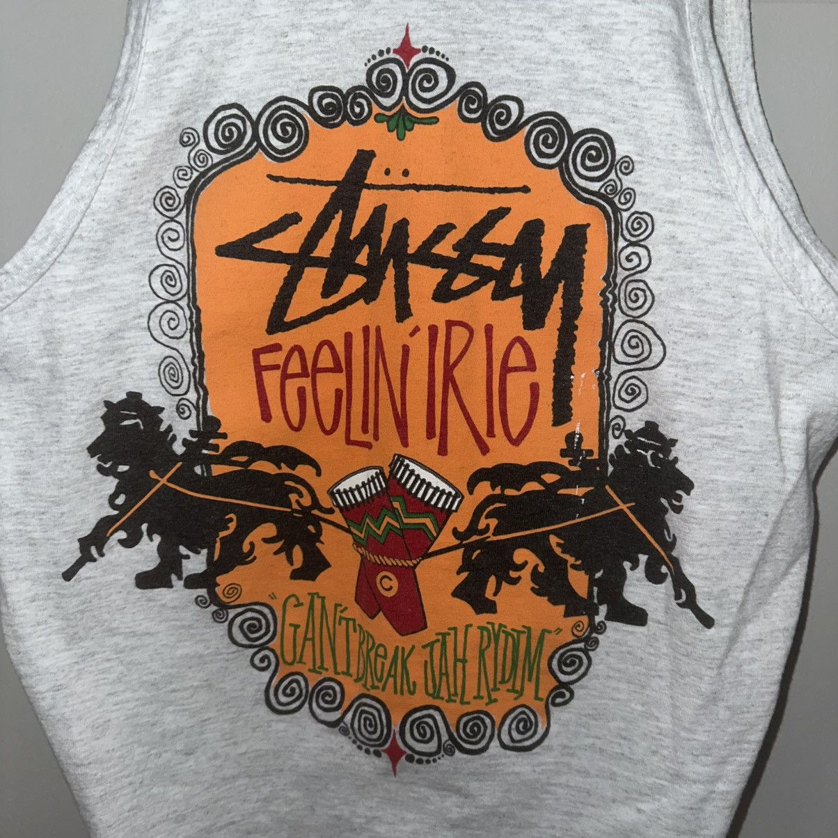 Stussy STUSSY Mens Large Gray Tank Top Feelin Irie Graphic Vintage Size US L / EU 52-54 / 3 - 7 Thumbnail