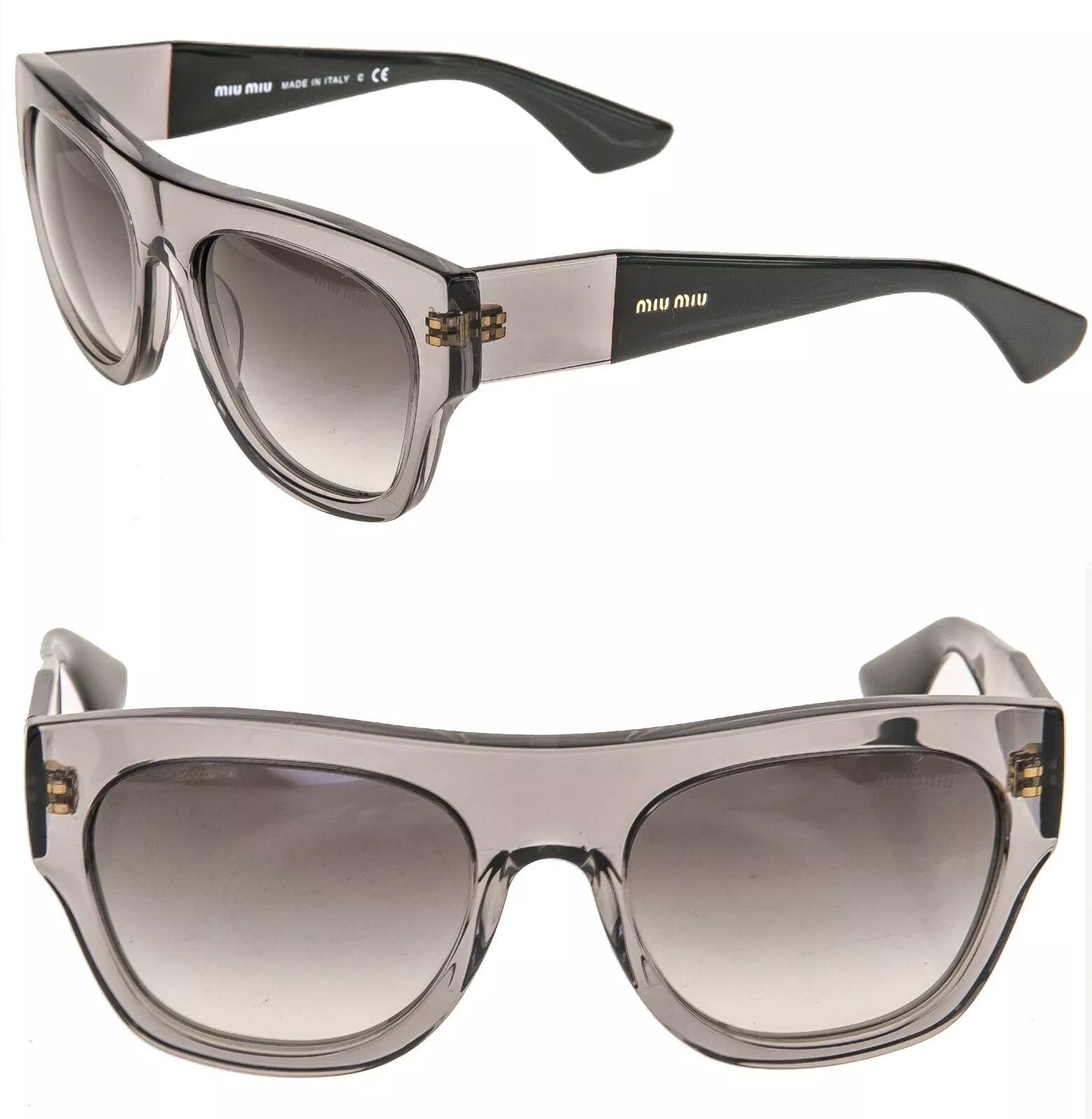 Miu Miu MIU MIU 05P ECLAT Chunky Rectangle Sunglasses MU05PS 05PS Size ONE SIZE - 1 Thumbnail
