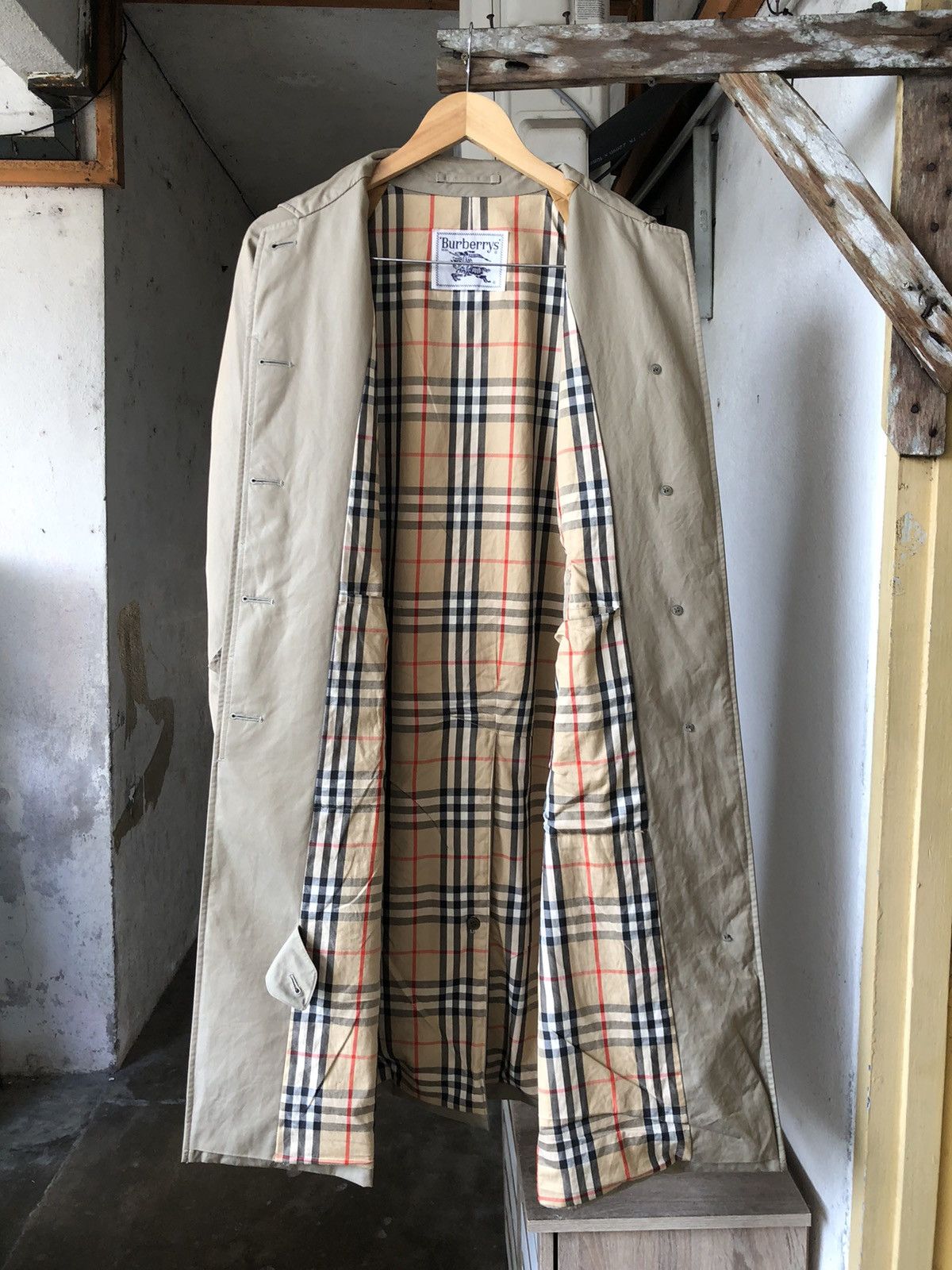 Vintage Burberry Japan Made Nova Check Trench Coat