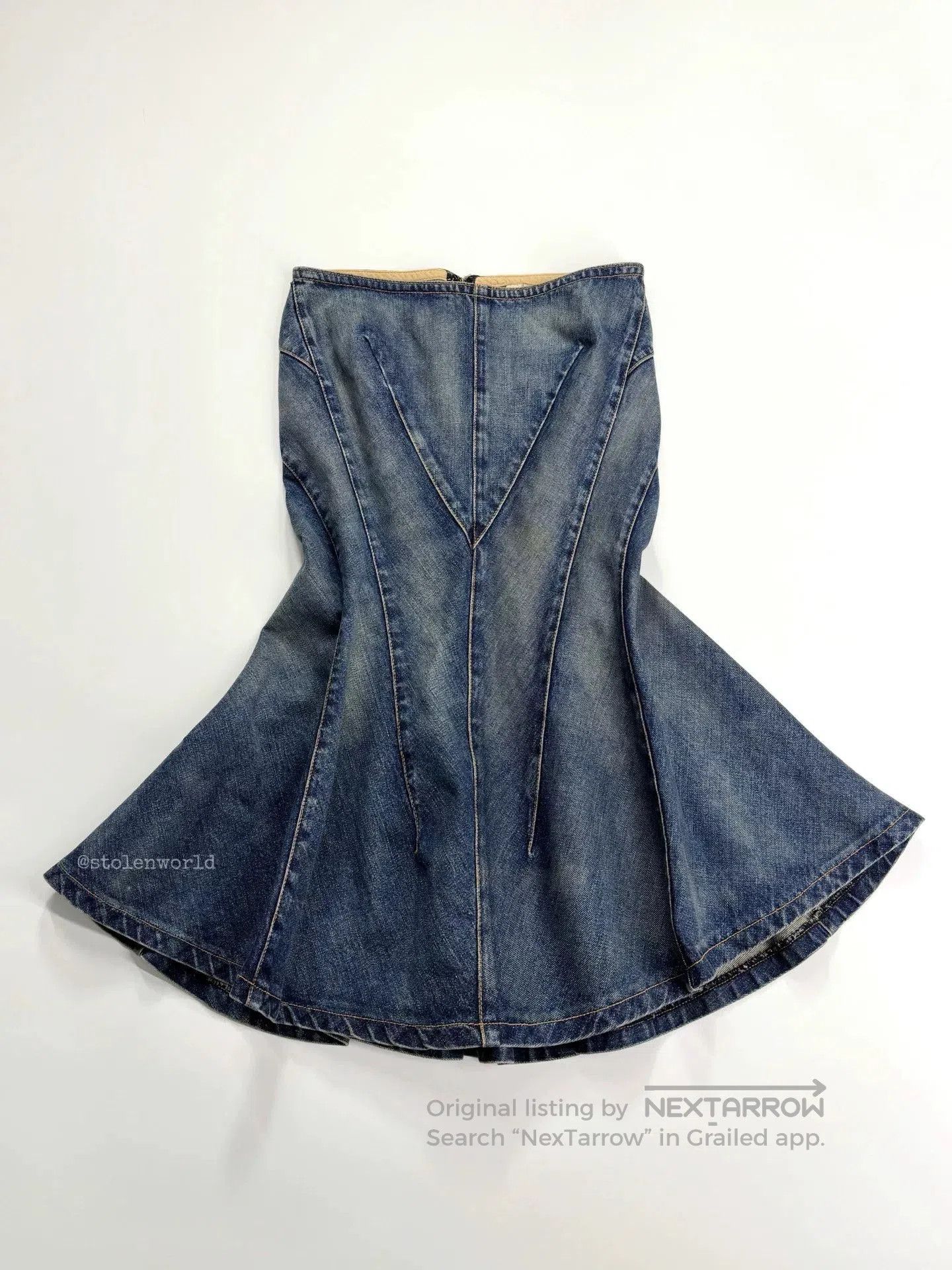Junya Watanabe deconstructed denim flare skirt by junya watanabe. Size 23" - 3 Thumbnail