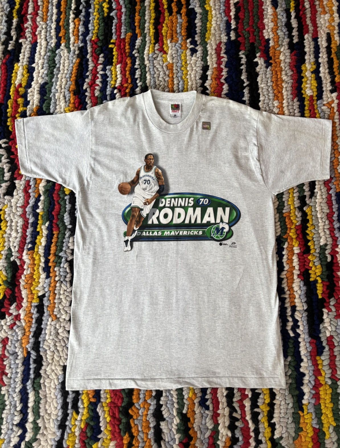 Vintage Vintage Dennis Rodman Tee Shirt Dallas Mavericks RARE Size US XL / EU 56 / 4 - 1 Thumbnail