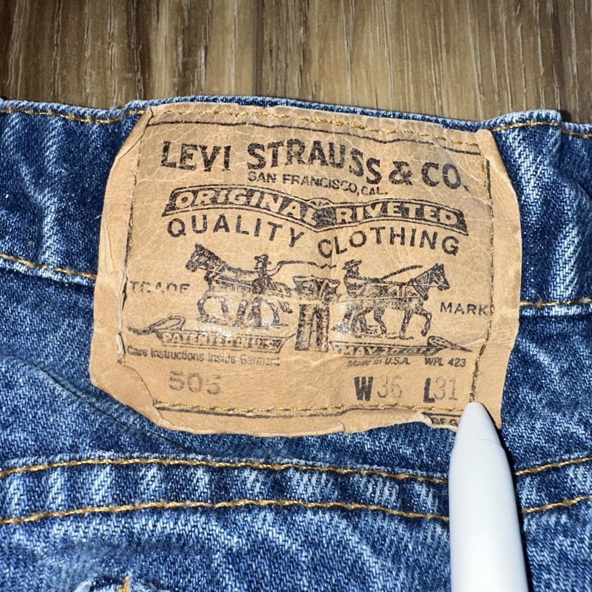 Levi's × Vintage Vintage Levis Orange Tab 505 Fit Denim Jeans, 36x31 Size US 36 / EU 52 - 3 Thumbnail