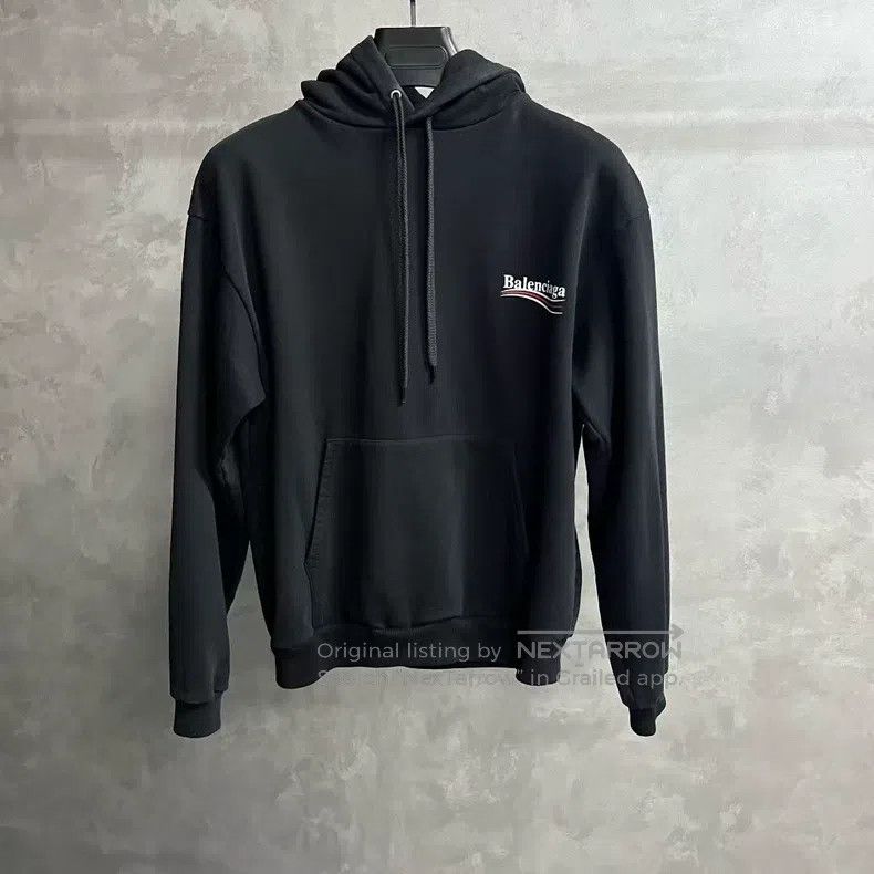 Balenciaga Balenciaga Black Letter Logo Printed Hooded Sweatshirt Size US S / EU 44-46 / 1 - 1 Thumbnail