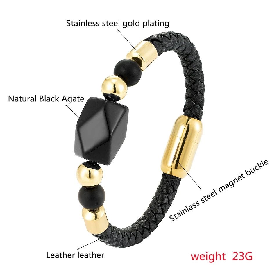 Other Geometric Natural Black Agate Retro Size ONE SIZE - 3 Thumbnail