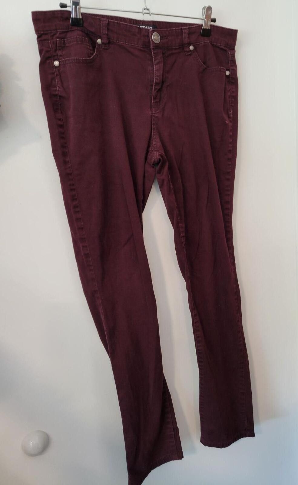 Buffalo David Bitton Burgundy Slim Fit Pants Size 28" / US 6 / IT 42 - 1 Thumbnail