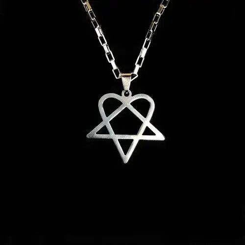 Jewelry Heart Necklace Punk Grunge Chain Y2K Size ONE SIZE - 3 Thumbnail