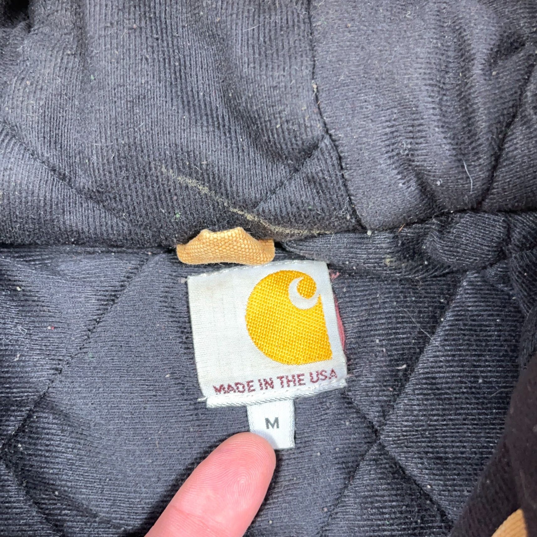 Carhartt VINTAGE Carhartt Jacket J140 Mens M Brown Canvas Union USA Distressed Thrashed Bomber Hooded Mid-Length Winter Fall Spring Size US M / EU 48-50 / 2 - 4 Thumbnail