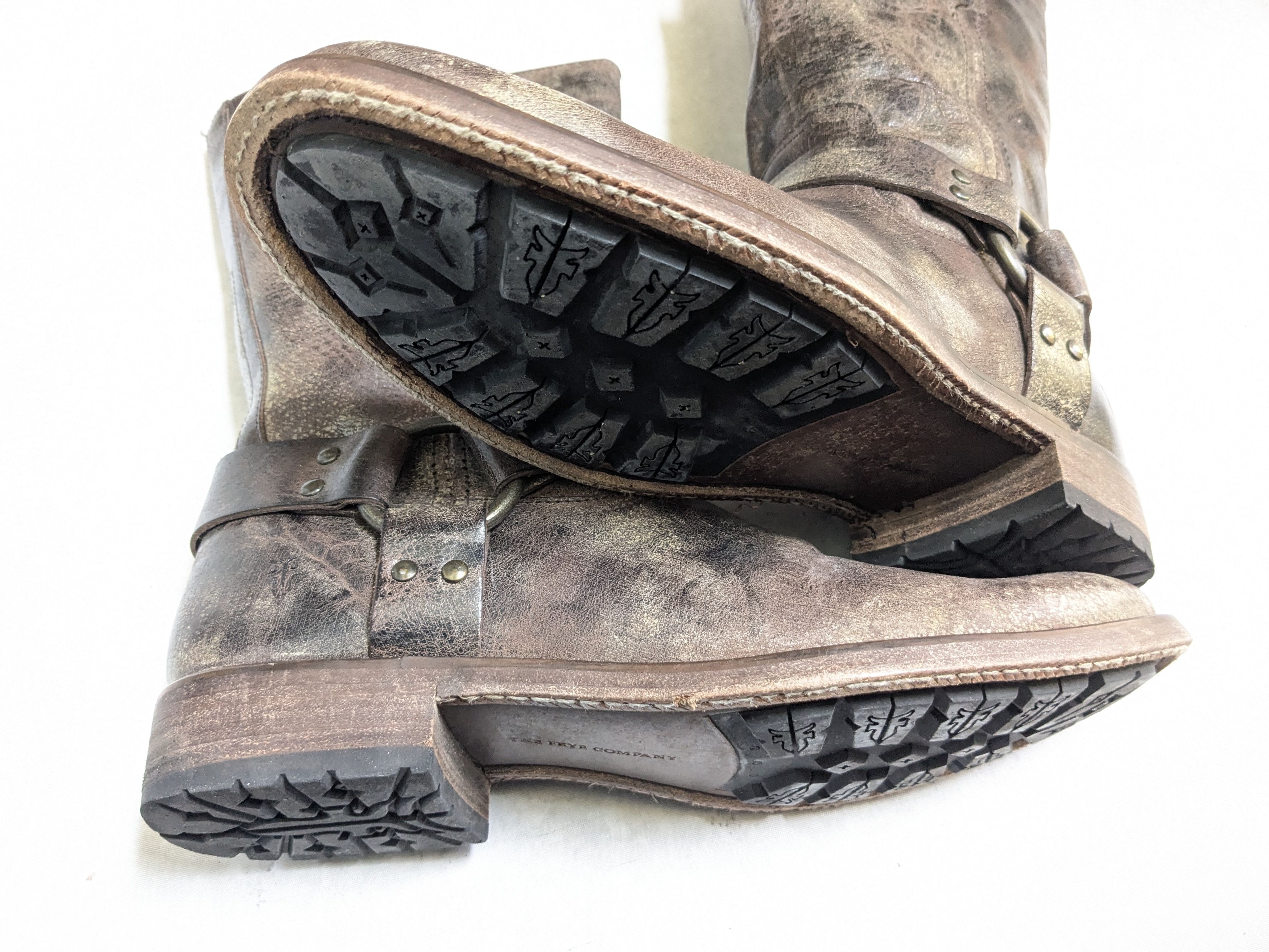 Frye Frye Harness Brown Leather 9.5 D Leather Buckle Punk Size US 9.5 / EU 42-43 - 8 Thumbnail