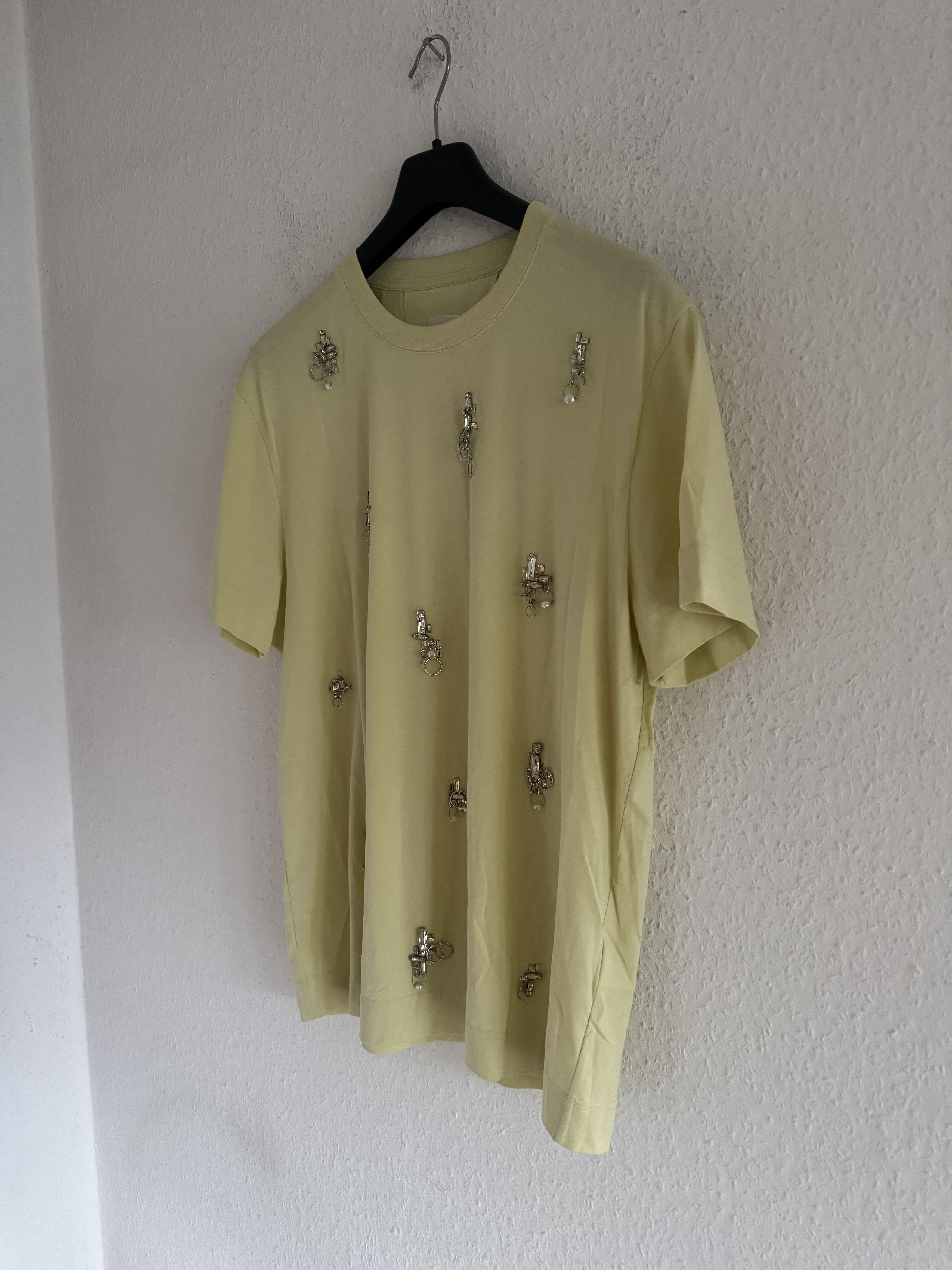 Givenchy Crystal Piercing Embellished Tee Lemonade Yellow Size US M / EU 48-50 / 2 - 2 Thumbnail
