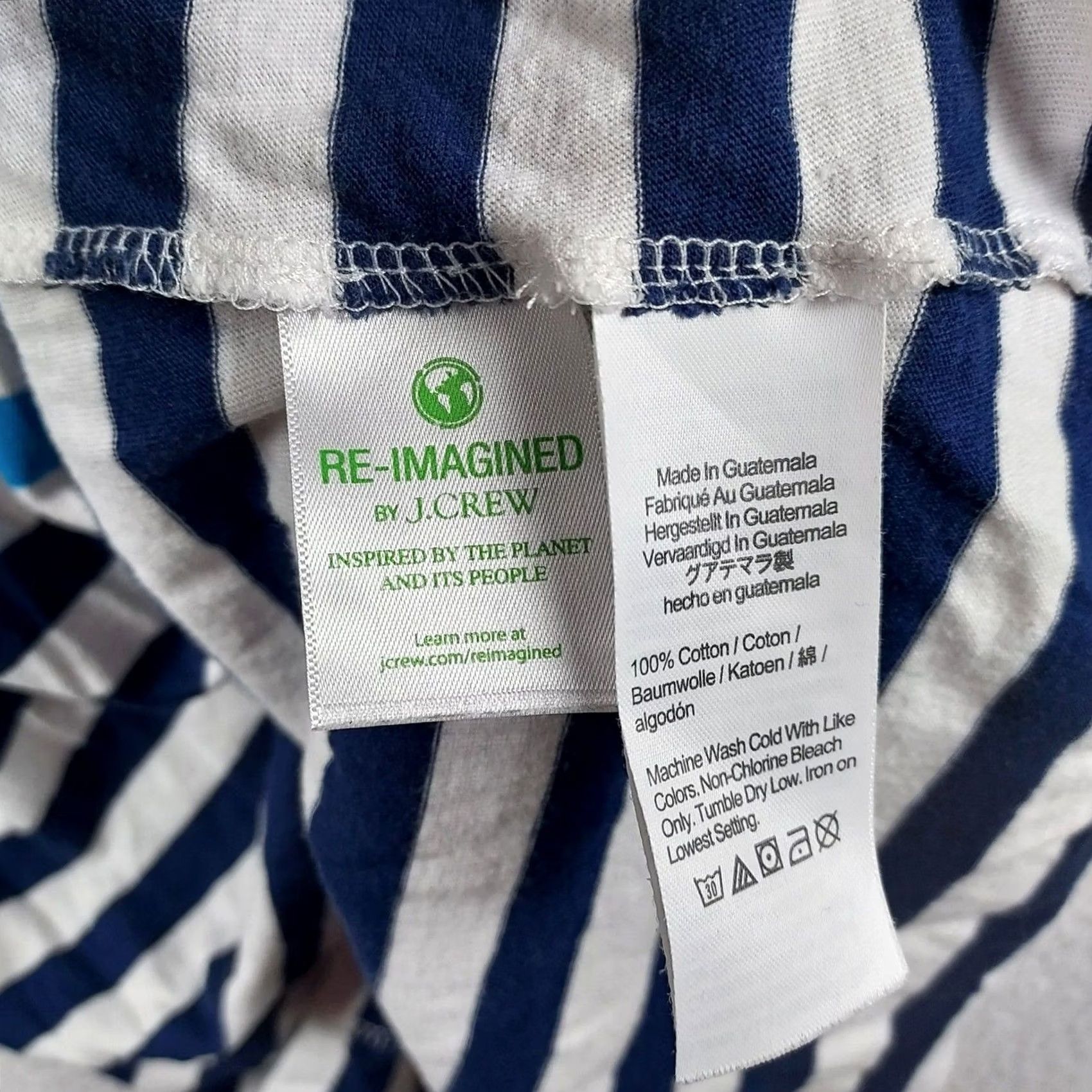 J.Crew J.Crew Womens XL Striped T-Shirt Dress Short Sleeve Casual Red White Blue Multicolor Cotton Dress T-Shirt Womens XL Short Dress Size XL / US 12-14 / IT 48-50 - 6 Thumbnail