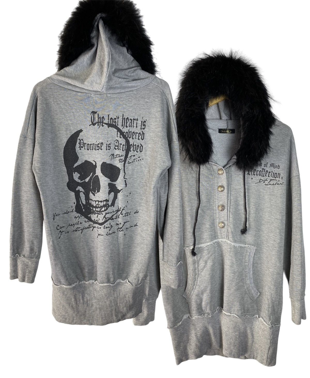 If Six Was Nine × Japanese Brand × Le Grande Bleu (L.G.B.) Fur hoodie poem skull 💀 japanese brand Size US L / EU 52-54 / 3 - 1 Thumbnail