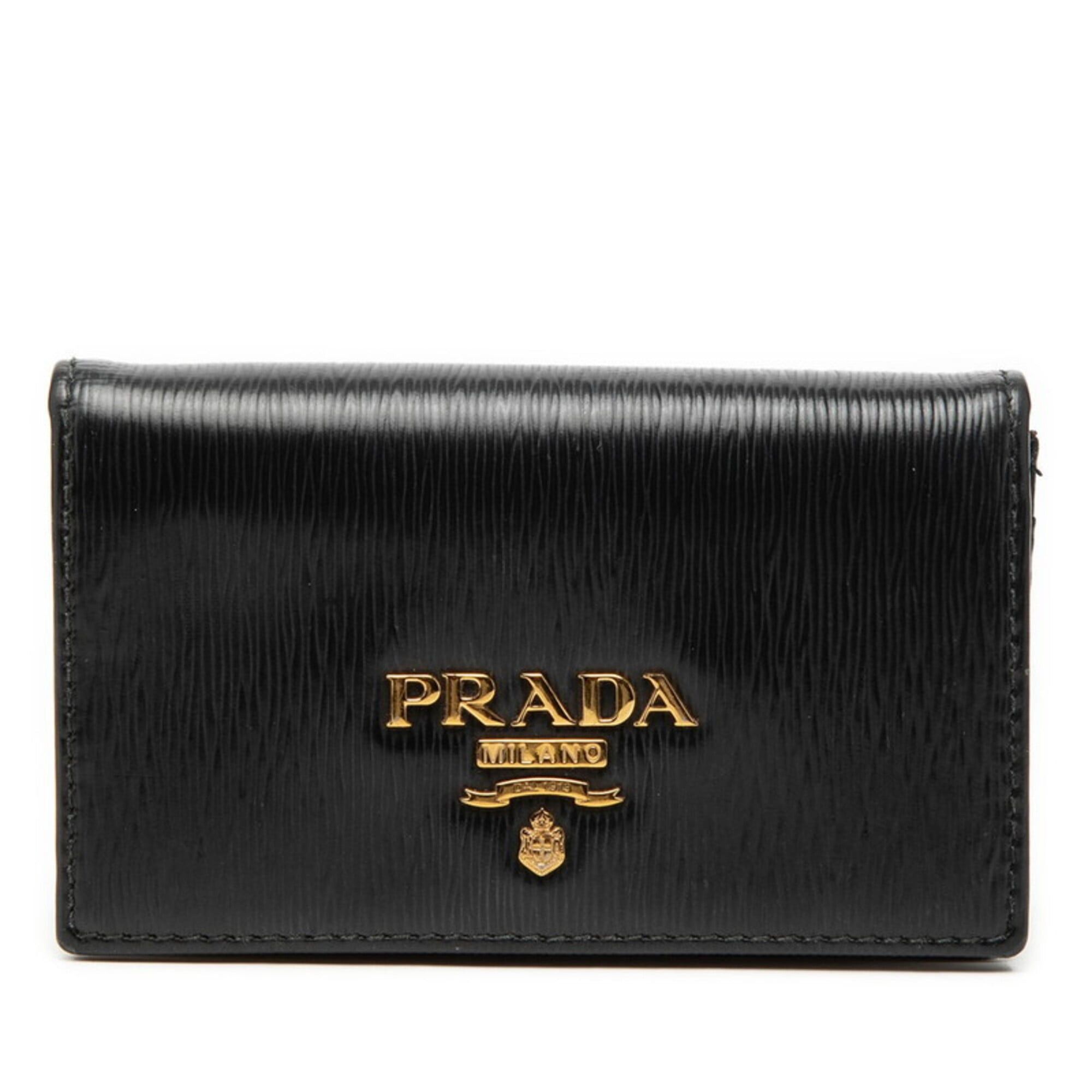 Prada Prada Logo Wallet/Coin Purse, Nero Black Vitello Move Leather, Women's PRADA Size ONE SIZE - 1 Thumbnail
