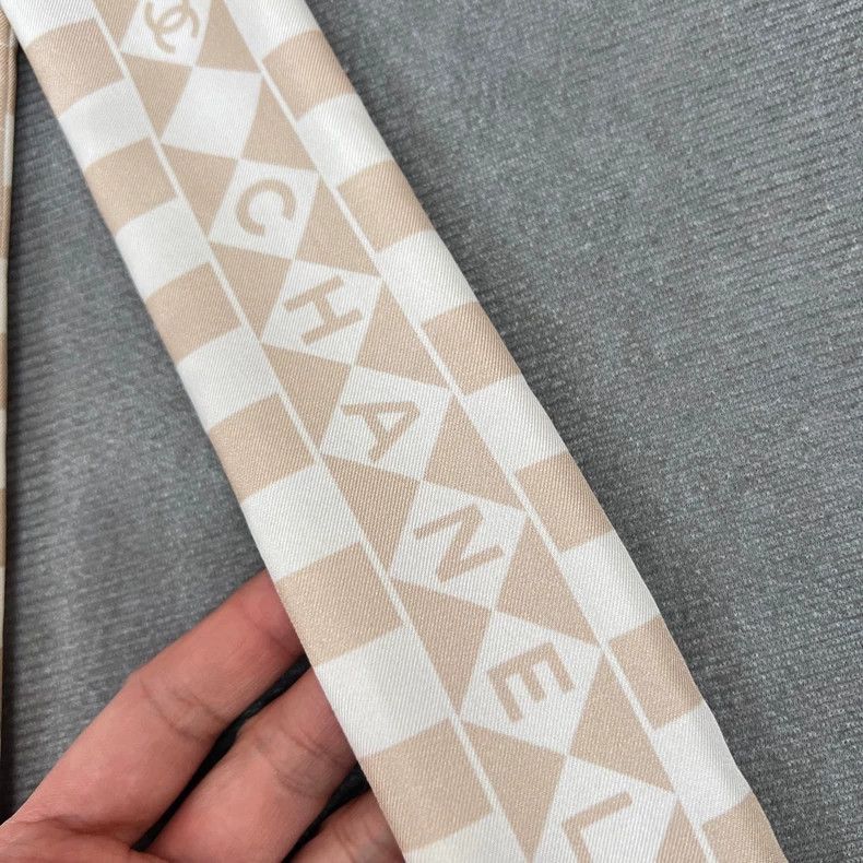Chanel Chanel Logo Silk Scarf in Nude Color -2505 Size ONE SIZE - 2 Thumbnail