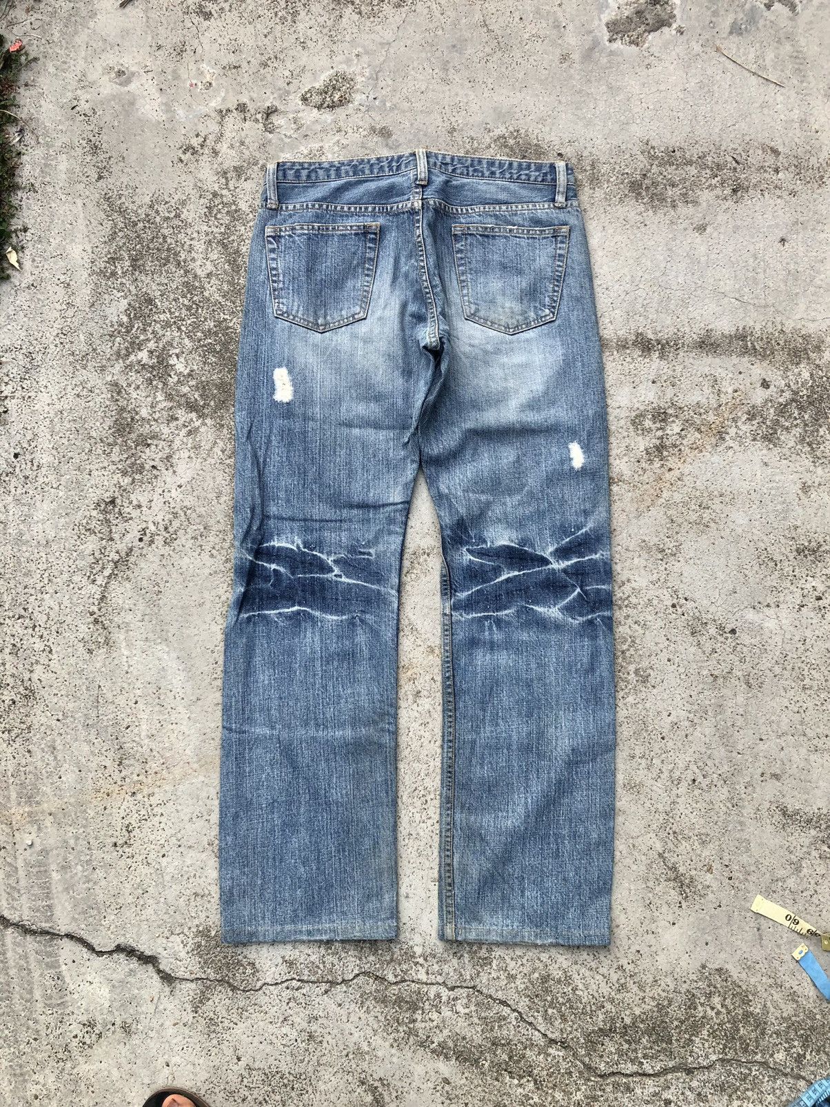Japanese Brand DISTRESSED PATCHWORK WASHED BLUE DENIM Size US 32 / EU 48 - 6 Thumbnail