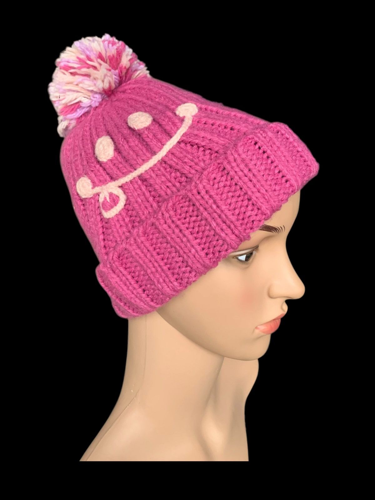 Beams Plus × Japanese Brand × Vintage Cute Smiling Crochet knitt Beanie Hat Size ONE SIZE - 2 Thumbnail