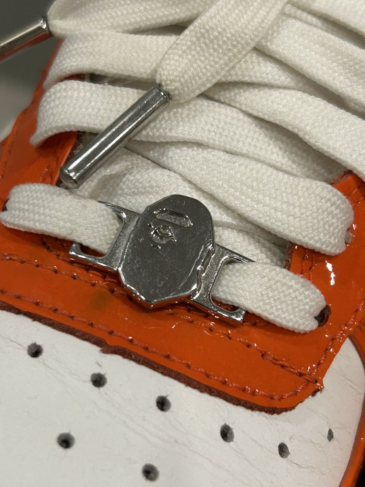 Bape A Bathing Ape Original Bapesta Low 'Orange White' Size US 10 / EU 43 - 7 Thumbnail