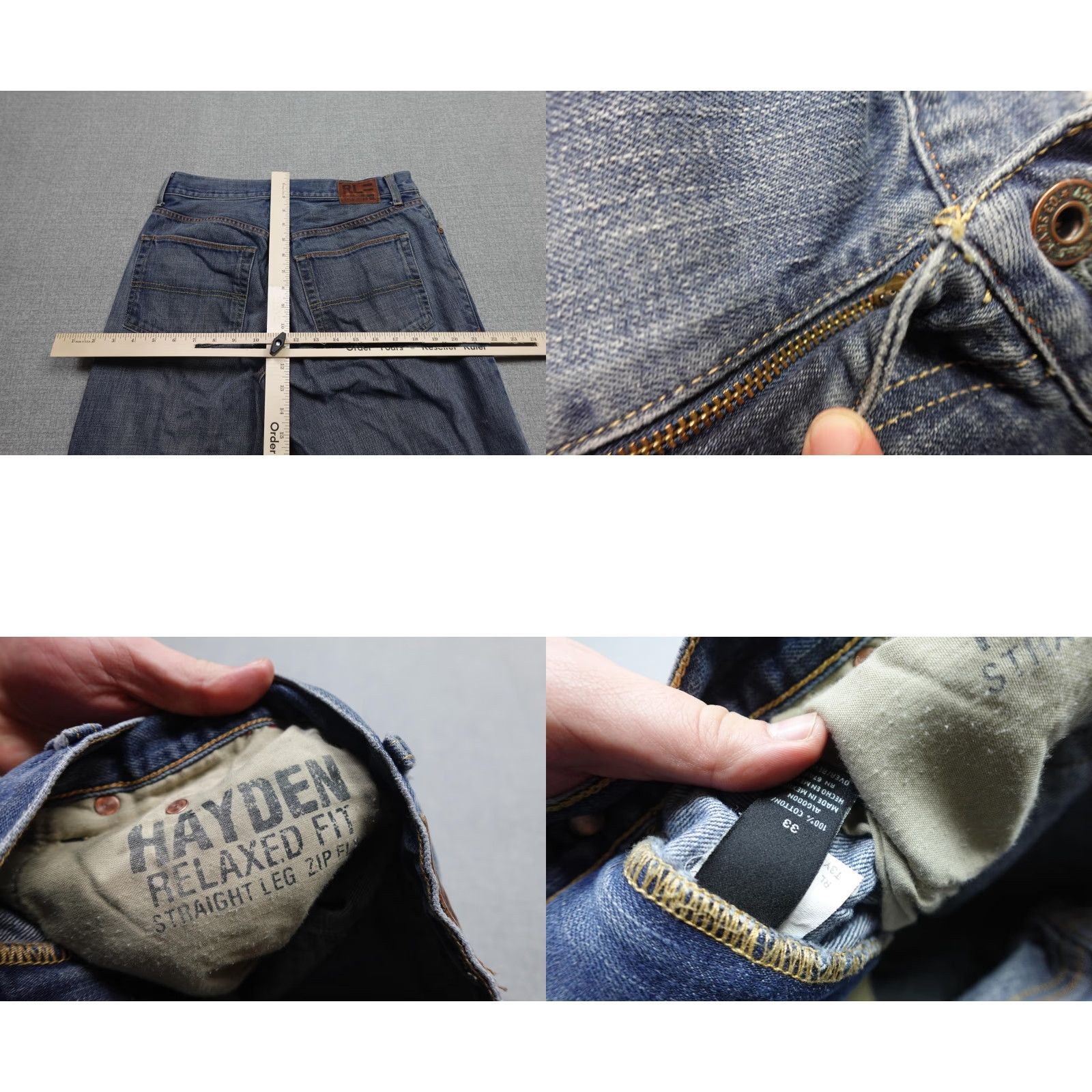 Polo Ralph Lauren Polo Ralph Lauren Hayden Jeans Mens 33x32 Blue Relaxed Fit Denim Straight Jeans Size US XS / EU 42 / 0 - 8 Thumbnail