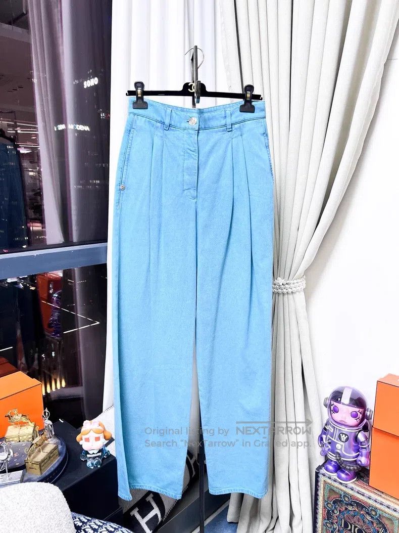 Chanel Chanel Star button blue wide-leg jeans Size 25" / US 0 / IT 36 - 1 Thumbnail