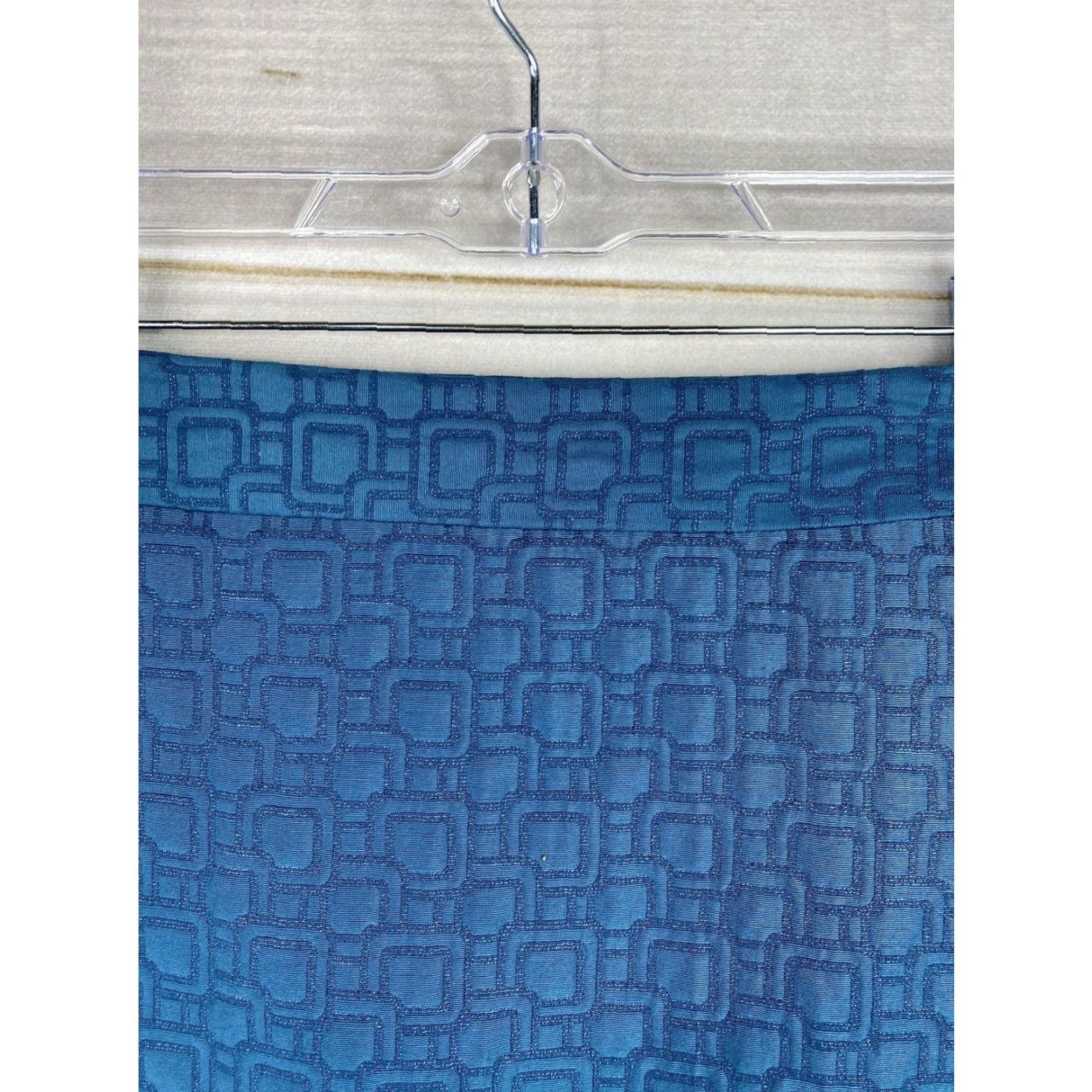 Ann Taylor Ann Taylor Loft Skirt Womens 2 Petite Blue Printed Mini Straight Pencil Lined Skirt - 2P Petites Blue Geometric Zipper Lined Casual Classic Short Size 26" / US 2 / IT 38 - 2 Thumbnail