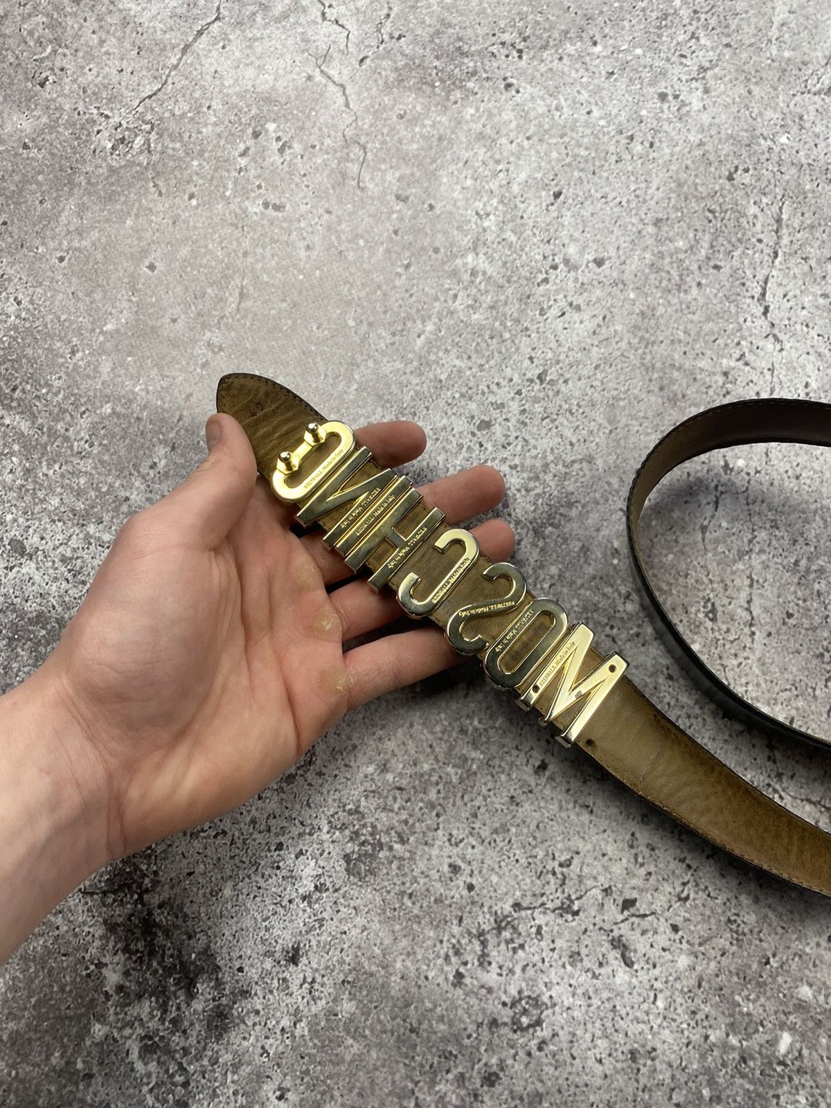 Moschino × Vintage Vintage Moschino gold label real leather belt rare luxury Size ONE SIZE - 5 Thumbnail