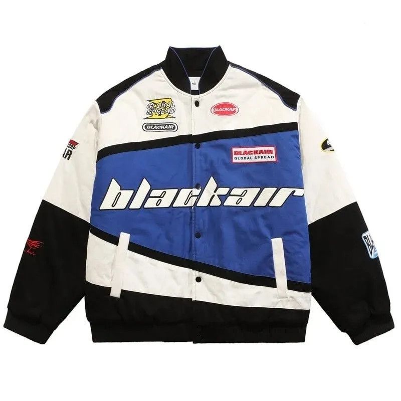 image of Vintage Y2K Racing Jacket in Blue, Men's (Size Small)