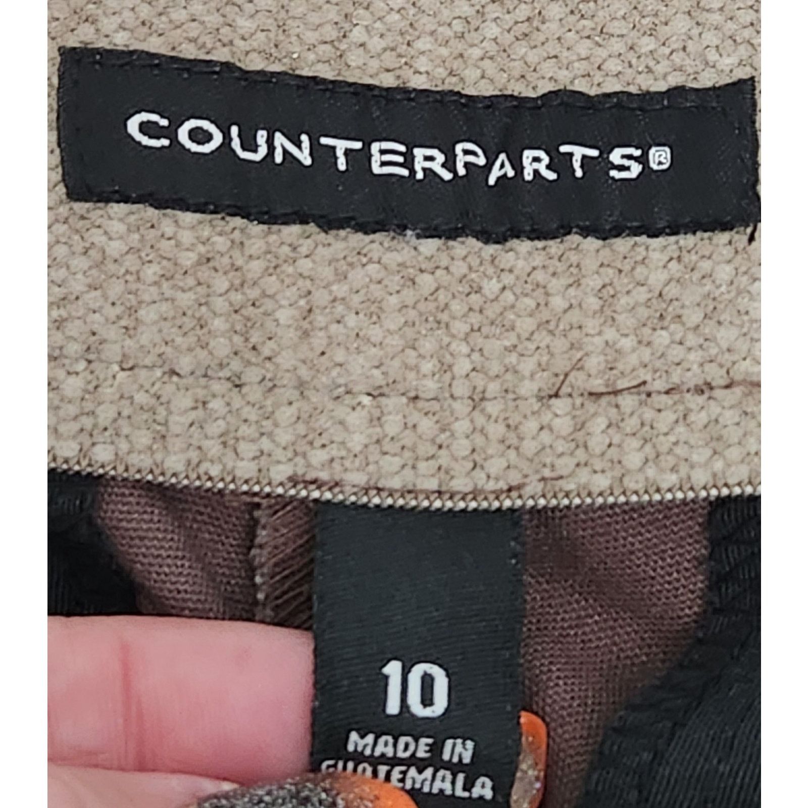 Other Counterparts Brown Flat Front Cropped Pants 10 Straight Leg Size 32" / US 10 / IT 46 - 3 Thumbnail